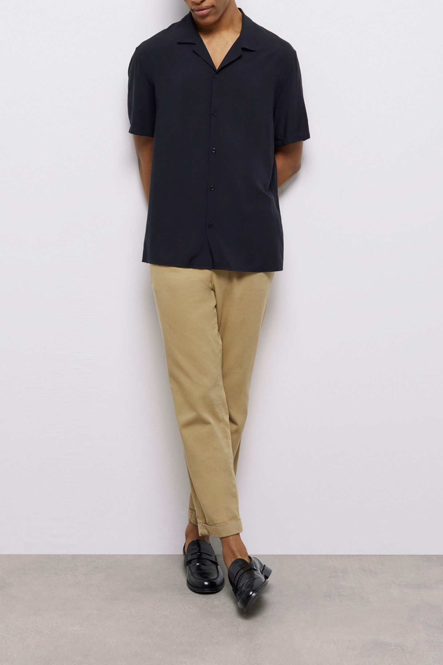 STRAIGHT PANTS WITH SEMI-ELASTICATED WAISTBAND BEIGE 4