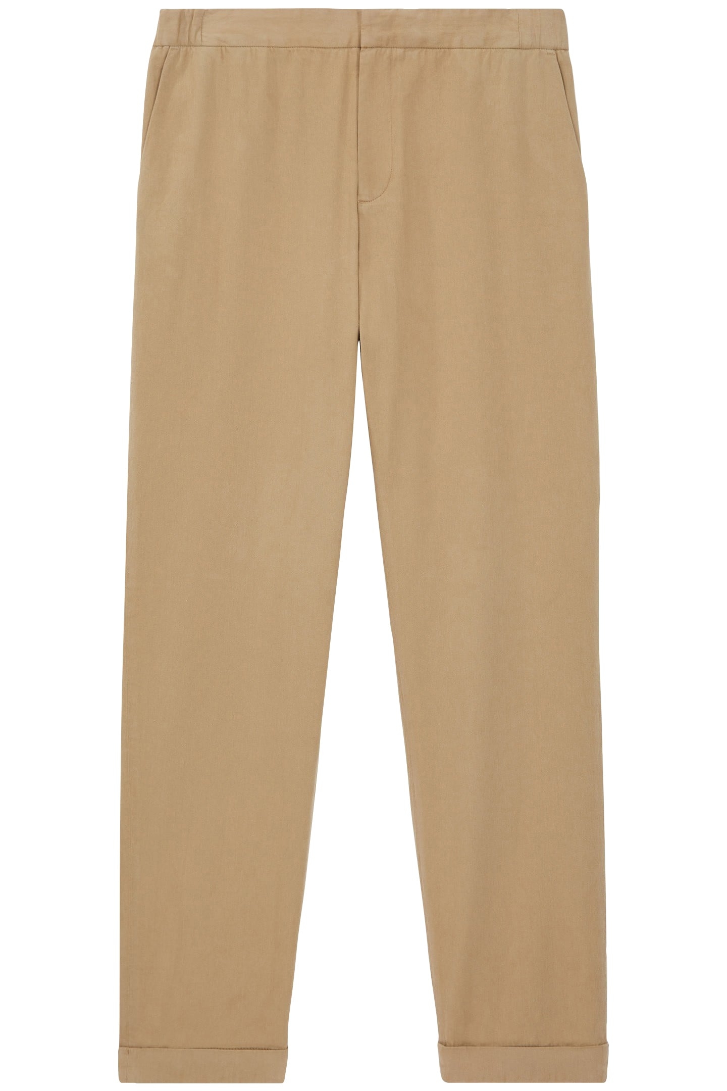 STRAIGHT PANTS WITH SEMI-ELASTICATED WAISTBAND BEIGE 3