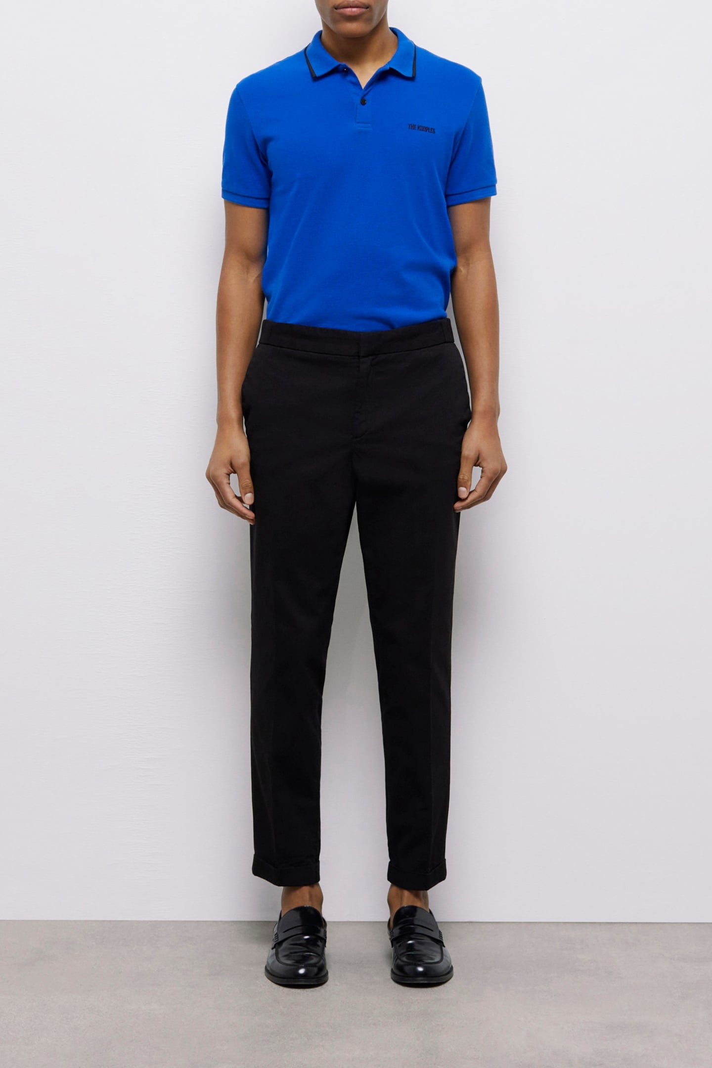 STRAIGHT PANTS WITH SEMI-ELASTICATED WAISTBAND BLACK 1