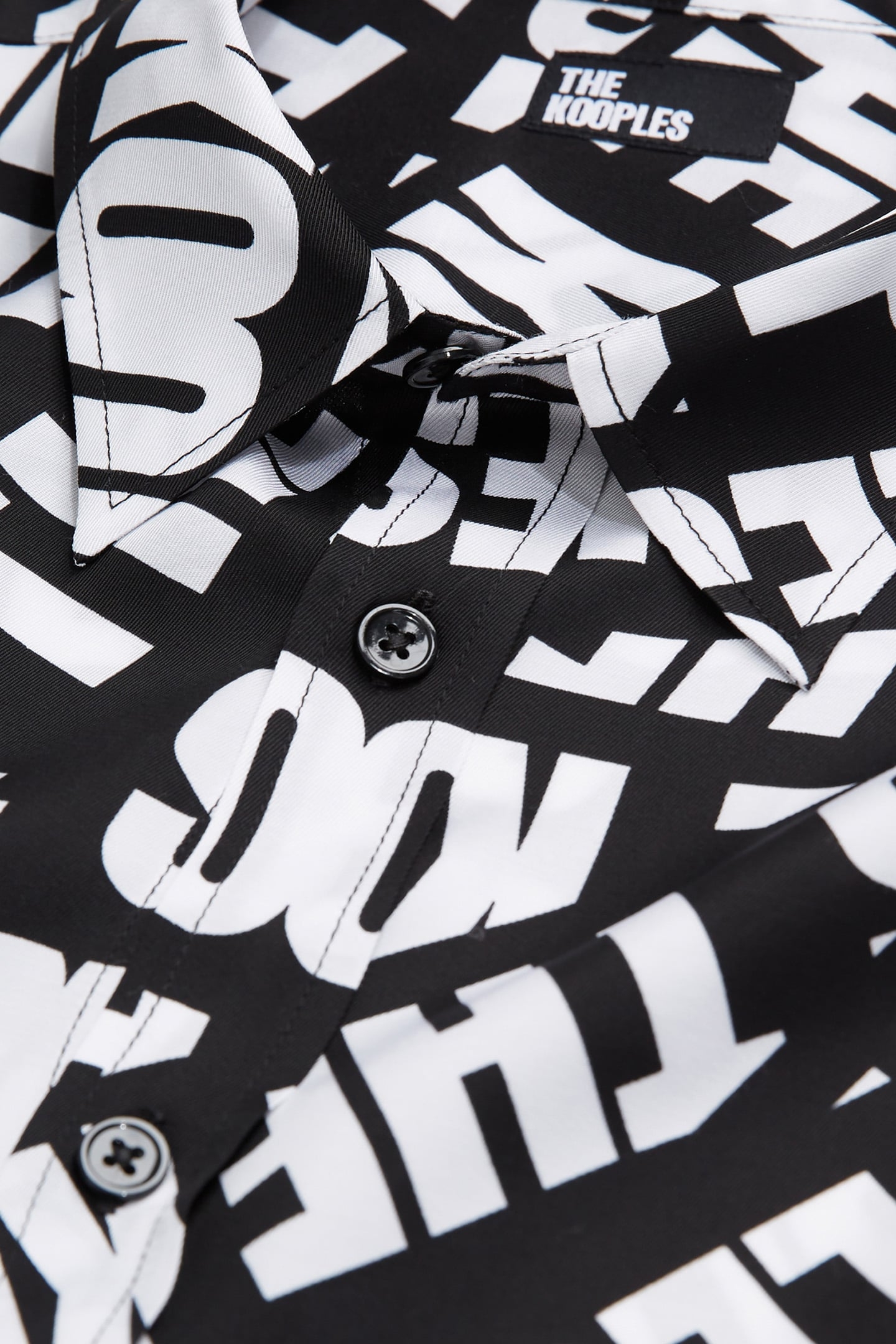 LONG SLEEVE SHIRT WITH CLASSIC COLLAR BLACK WHITE 2
