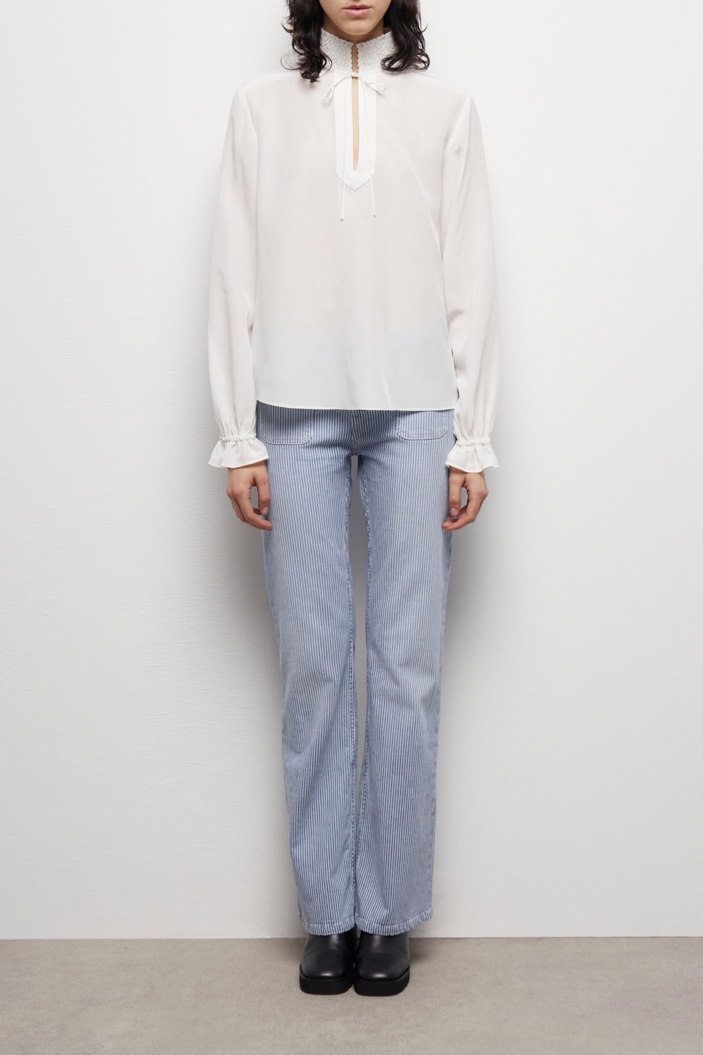 TOP A LONG SLEEVES COL SMOCKE WHITE 1