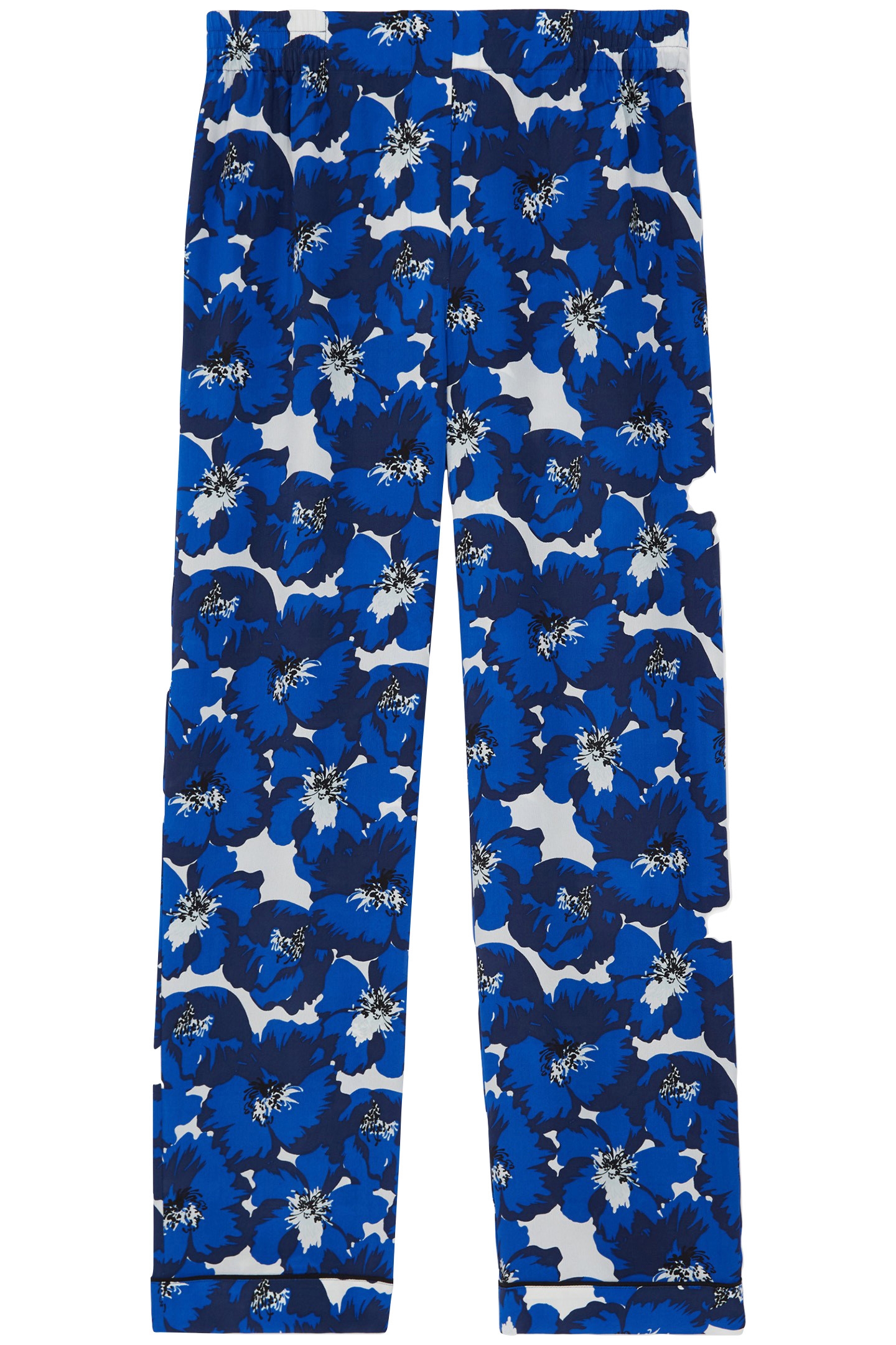 ELASTICATED WAIST WIDE LEG PANTS BLUE 3