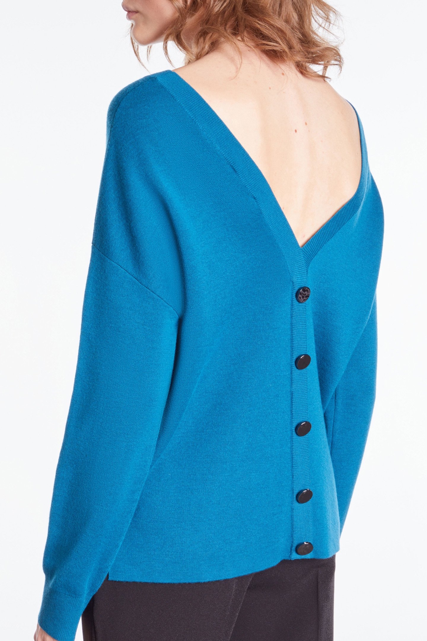 SWEATER WITH FAKE BUTTONS ON THE BACK MEDIUM BLUE 6