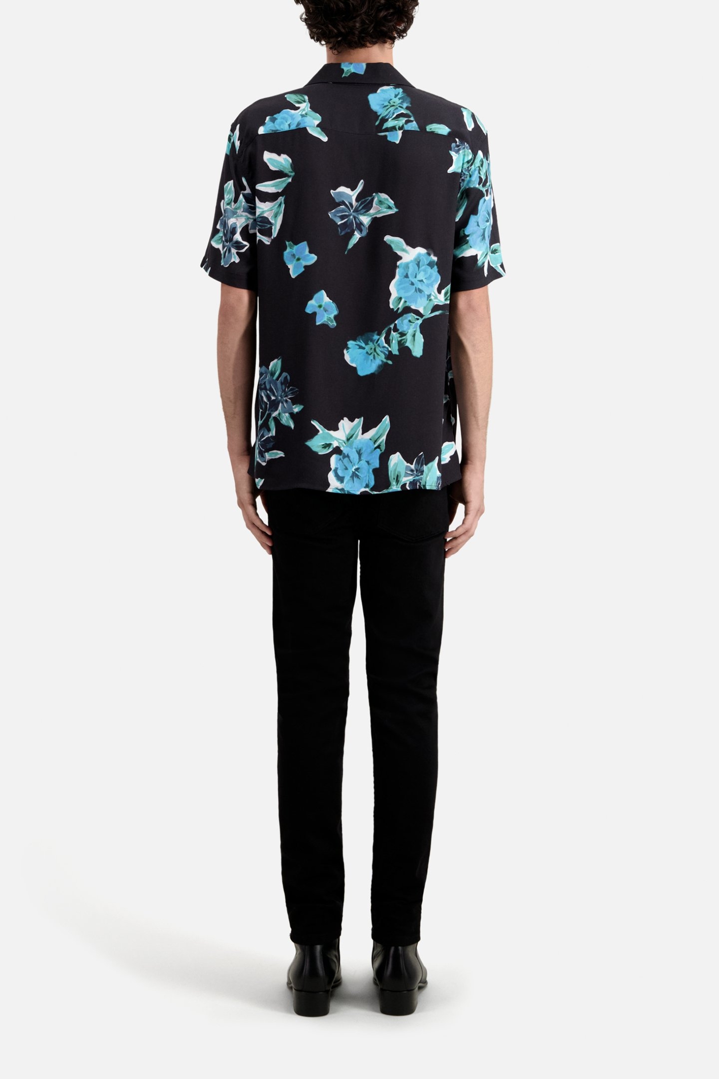 SHORT SLEEVE SHIRT WITH CLASSIC COLLAR BLACK BLUE 3