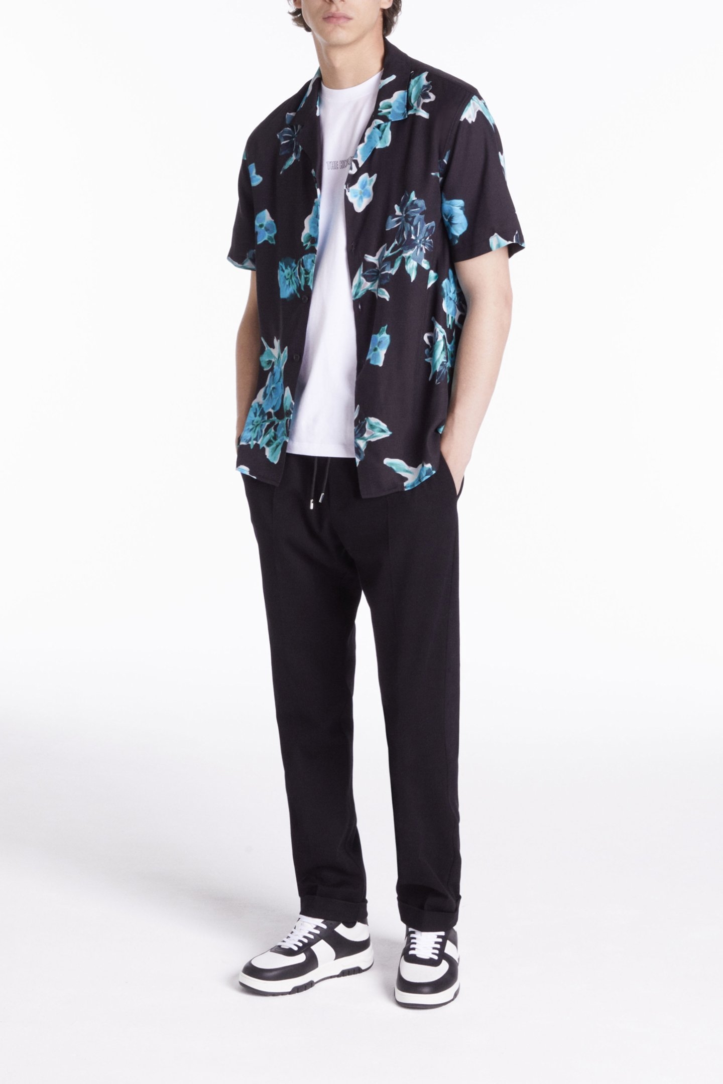 SHORT SLEEVE SHIRT WITH CLASSIC COLLAR BLACK BLUE 5