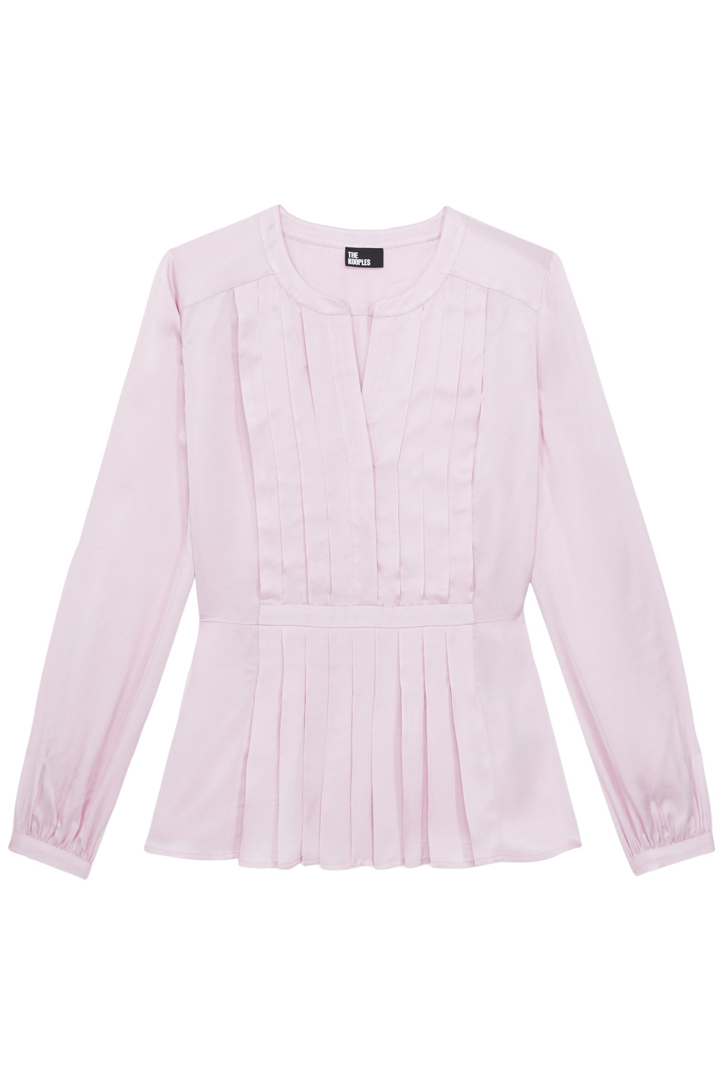 PLEATED LONG-SLEEVED TOP PALE PINK 1