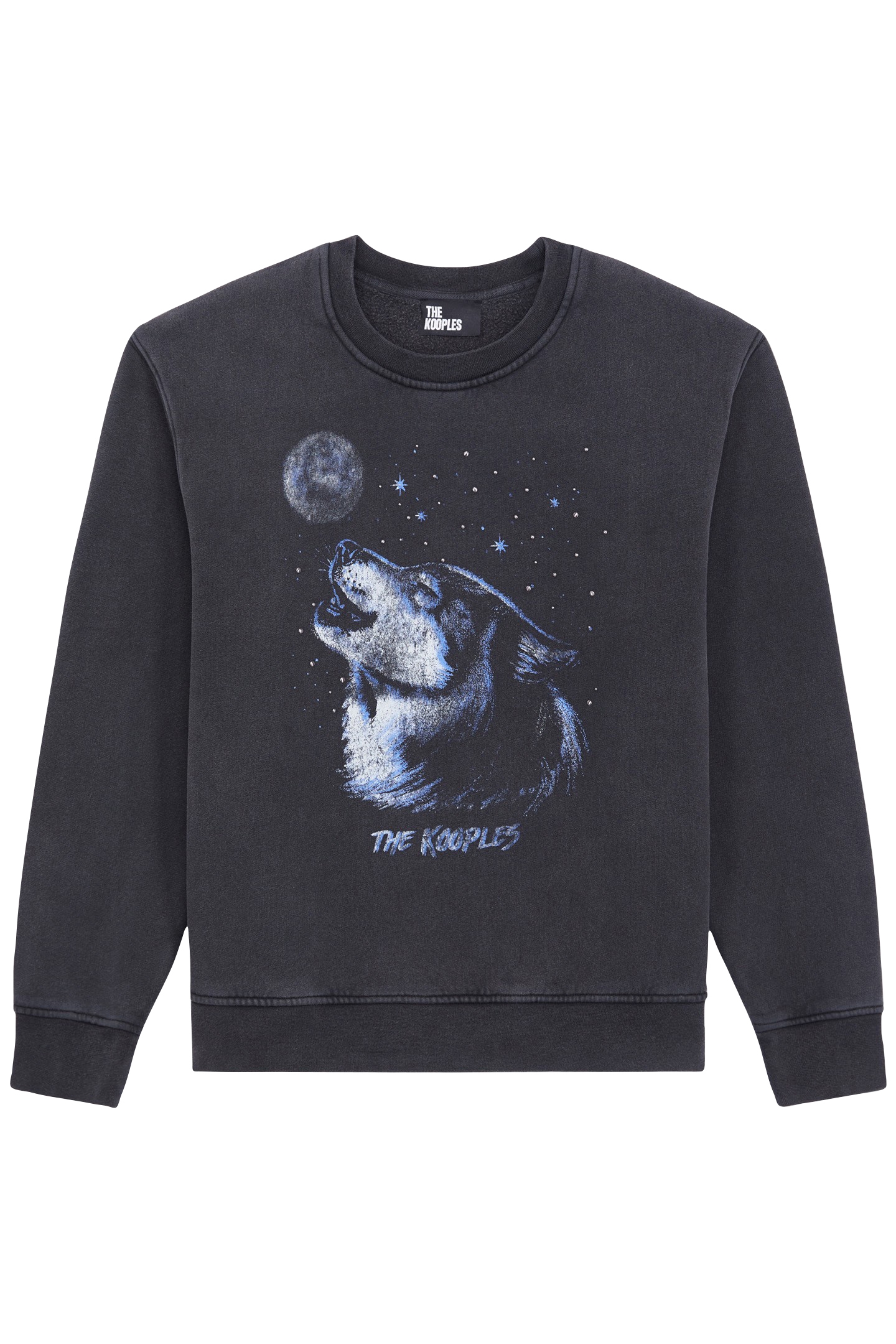 SWEAT WASH WITH WOLF PRINT BLACK WASHED 4