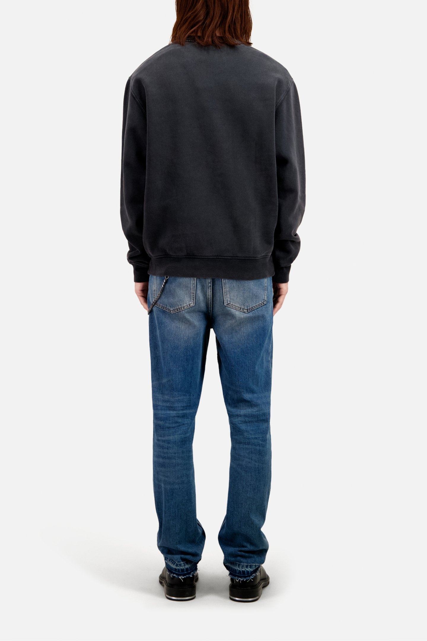 SWEAT WASH WITH WOLF PRINT BLACK WASHED 3