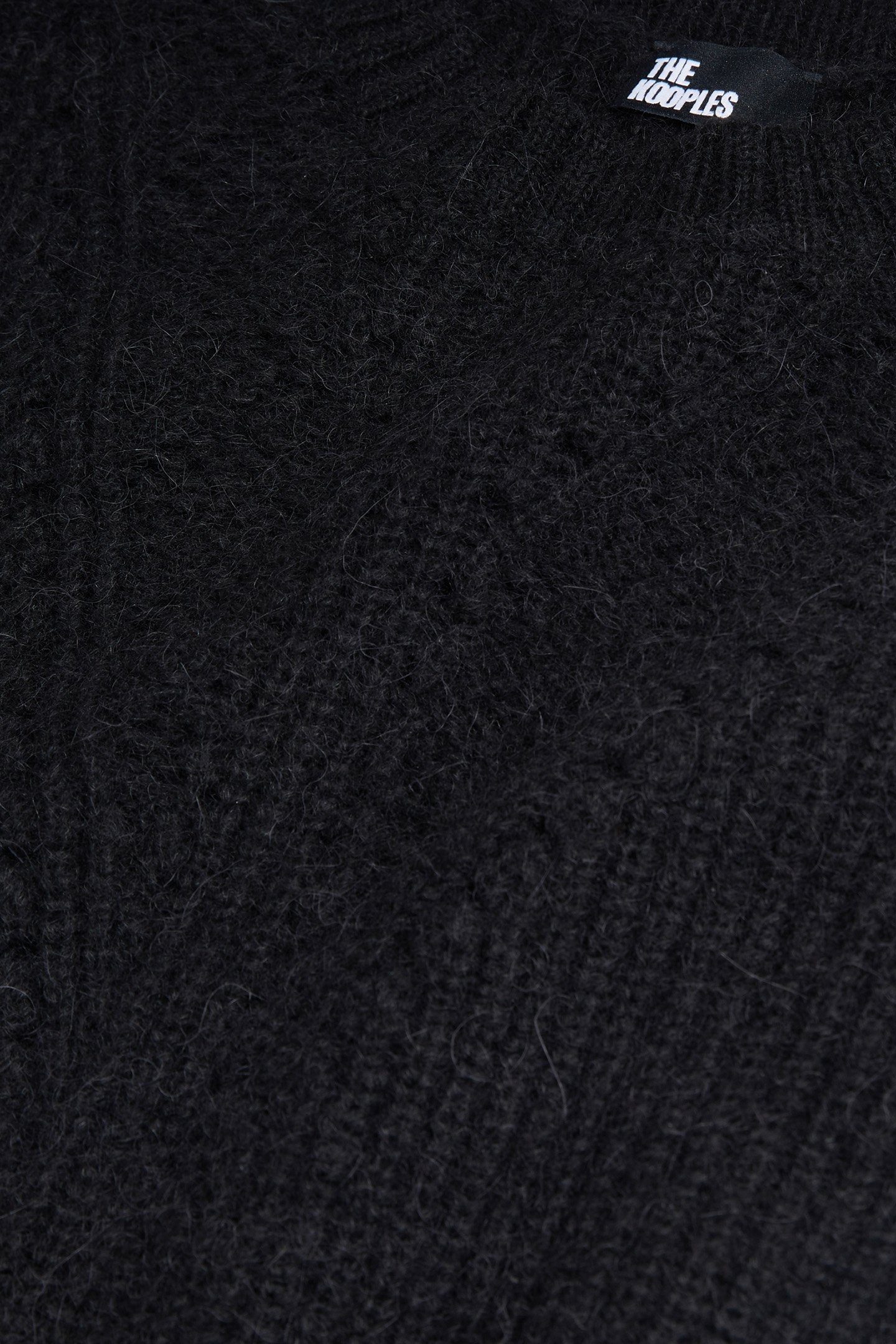 ROUND NECK SWEATER IN PEARL AND POINTELLE RIB BLACK 4