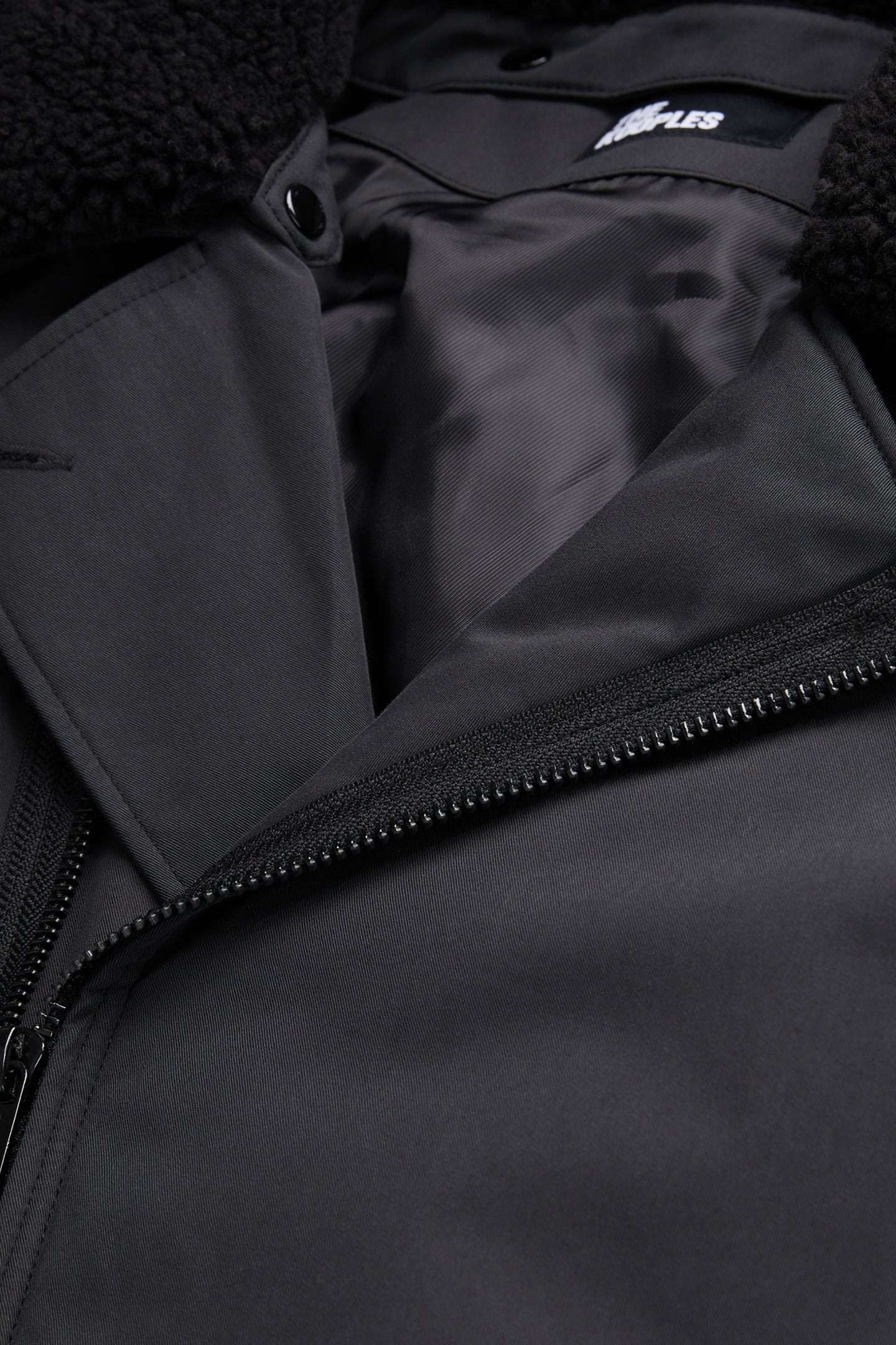 BOMBER JACKET WITH FAUX FUR COLLAR BLACK 2