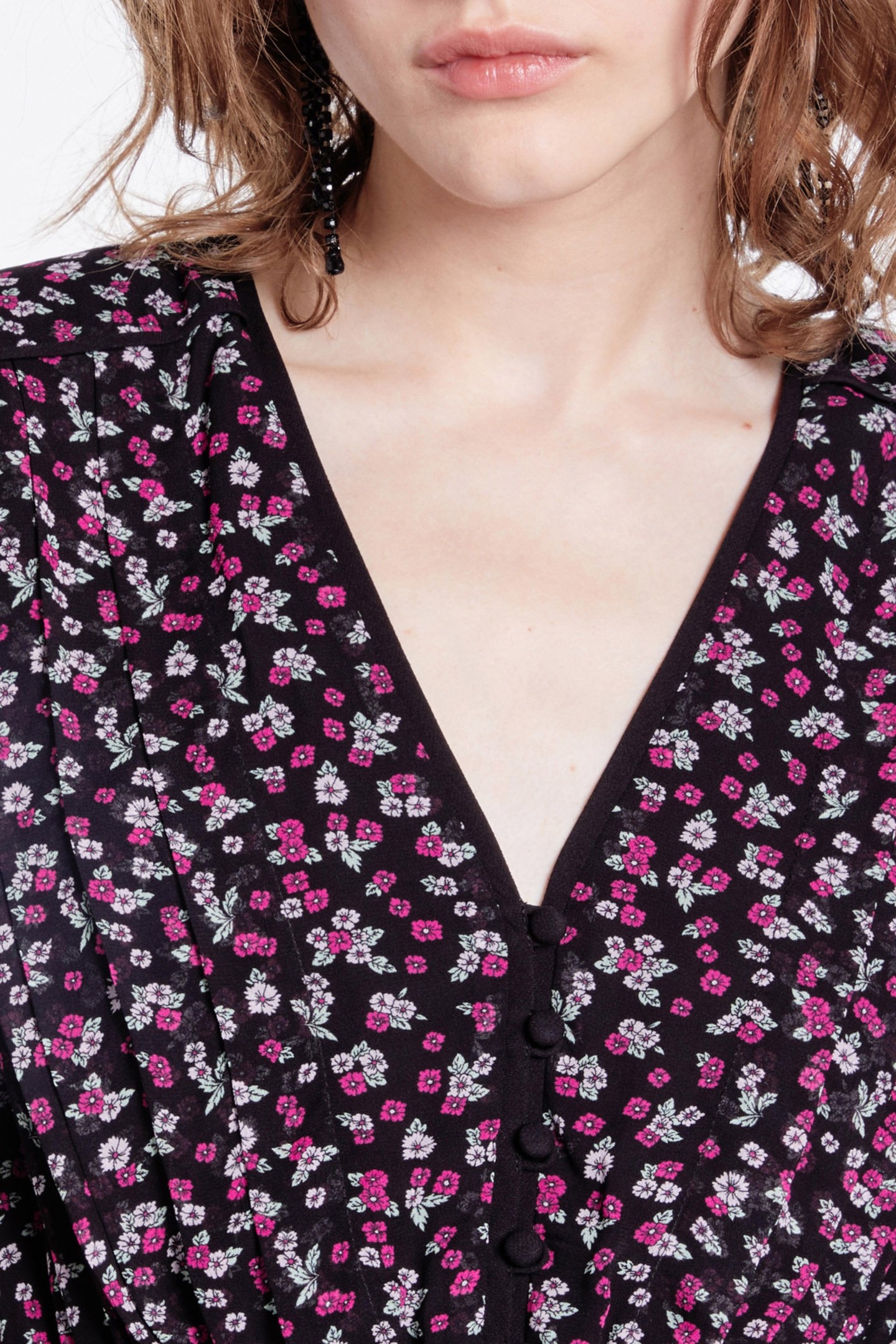 3/4 SLEEVE TOP BLACK/PINK 6