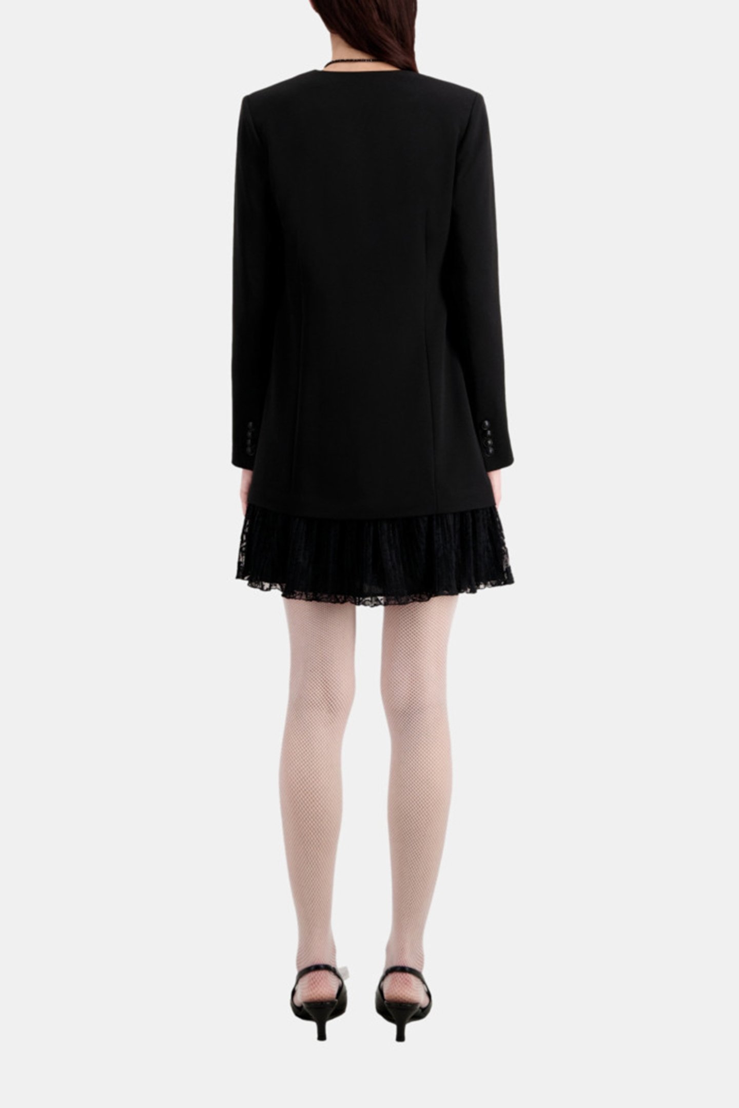 LONG-SLEEVED CROSSOVER DRESS BLACK 3