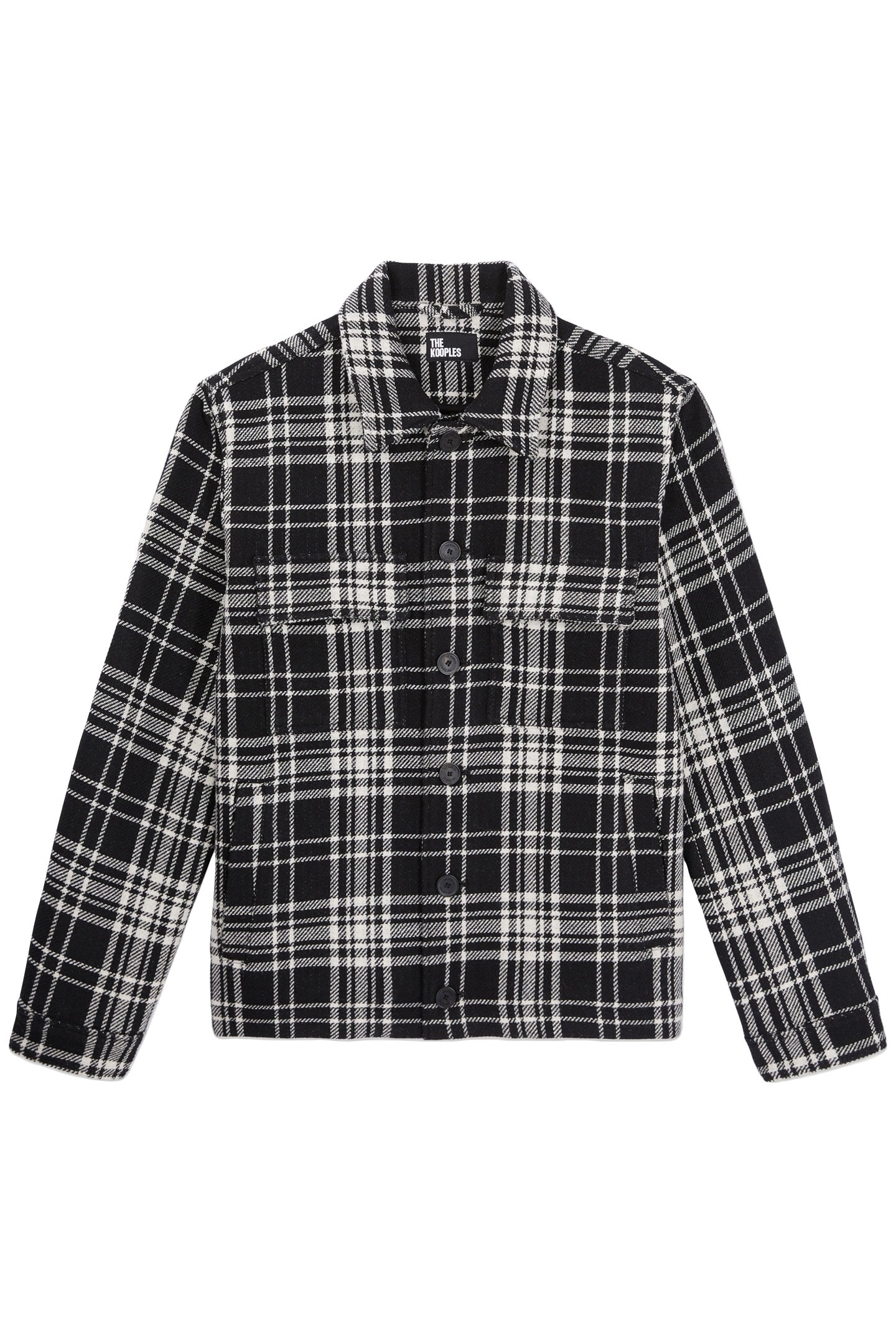UNLINED OVERSHIRT JACKET BLACK WHITE 2