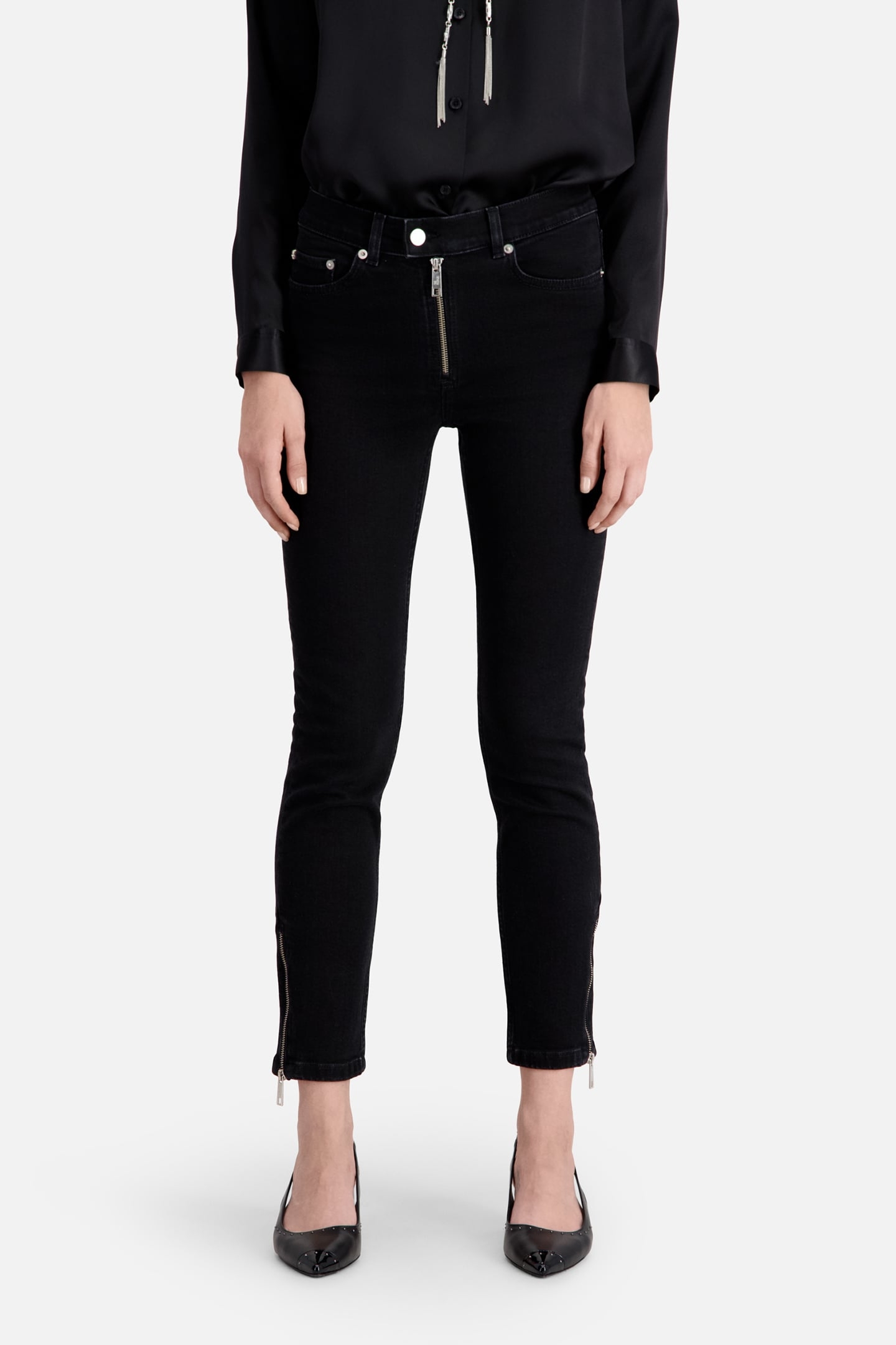 DENIM MOTORCYCLE JEANS WITH ZIPS 1