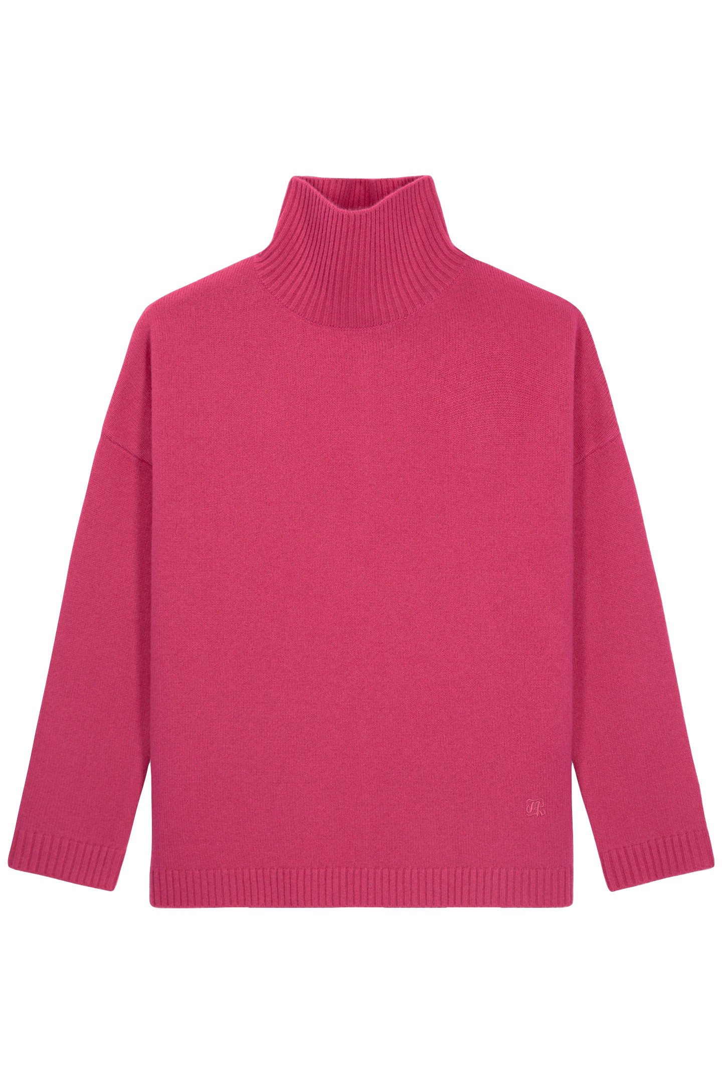 CASHMERE SWEATER WITH FUNNEL NECK AND EMBROIDERY FUSHIA 4