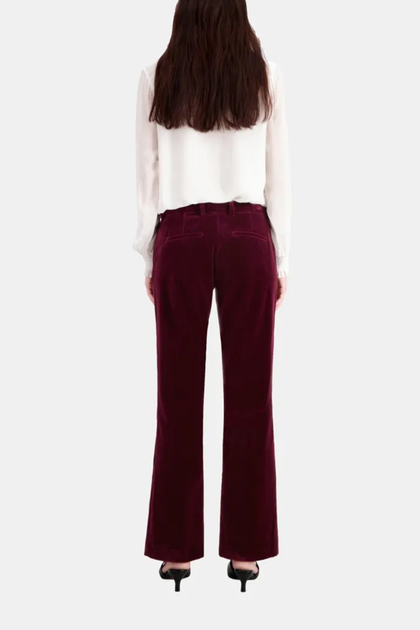 LOW-RISE BOOTCUT SUIT PANTS BURGUNDY 2