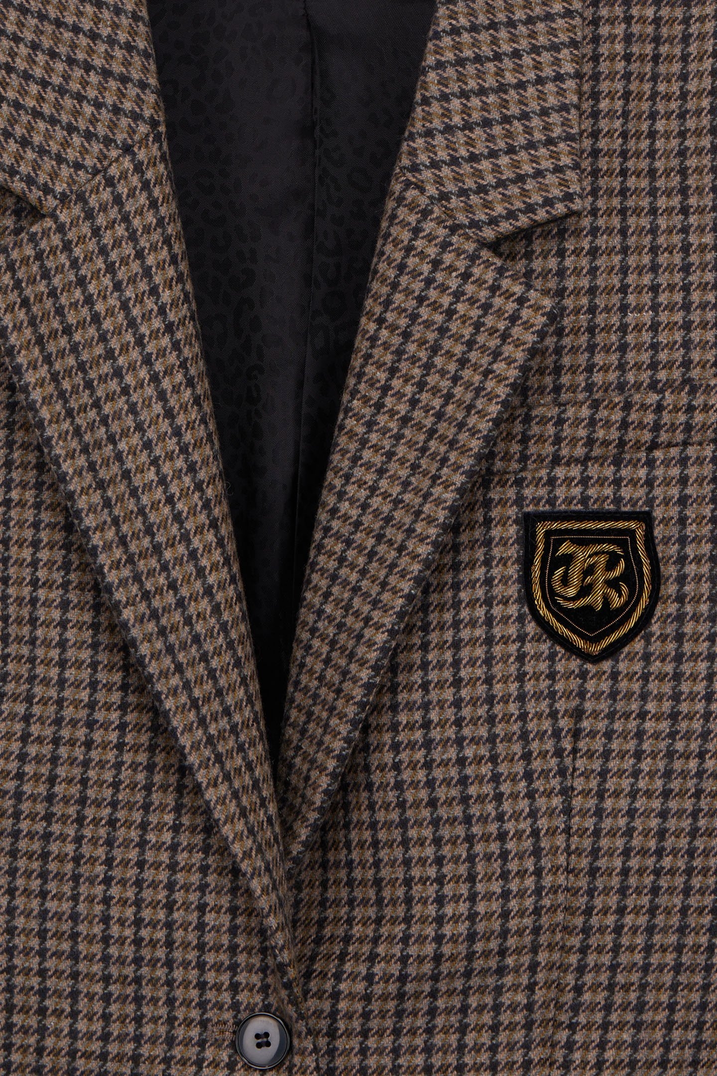 LARGE PLAID JACKET ONLY BEIGE-BROWN 2