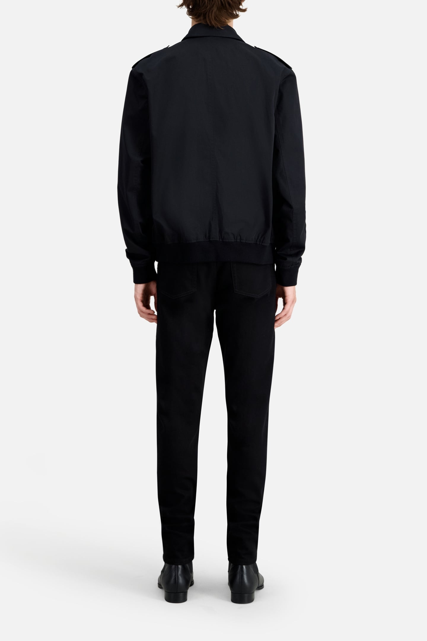 JACKET WITH COLLAR AND FRONT PATCH POCKETS BLACK 3