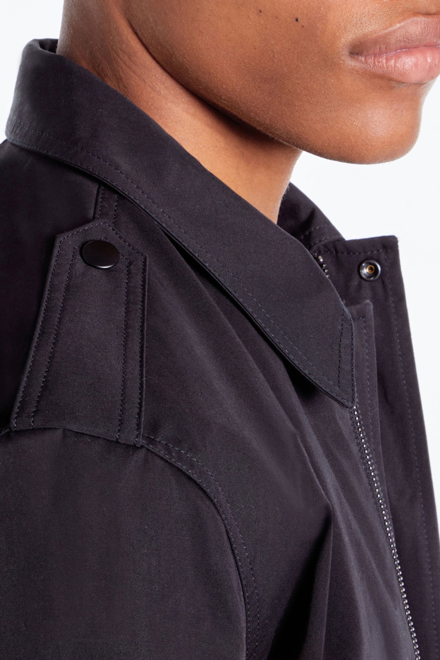 JACKET WITH COLLAR AND FRONT PATCH POCKETS BLACK 5