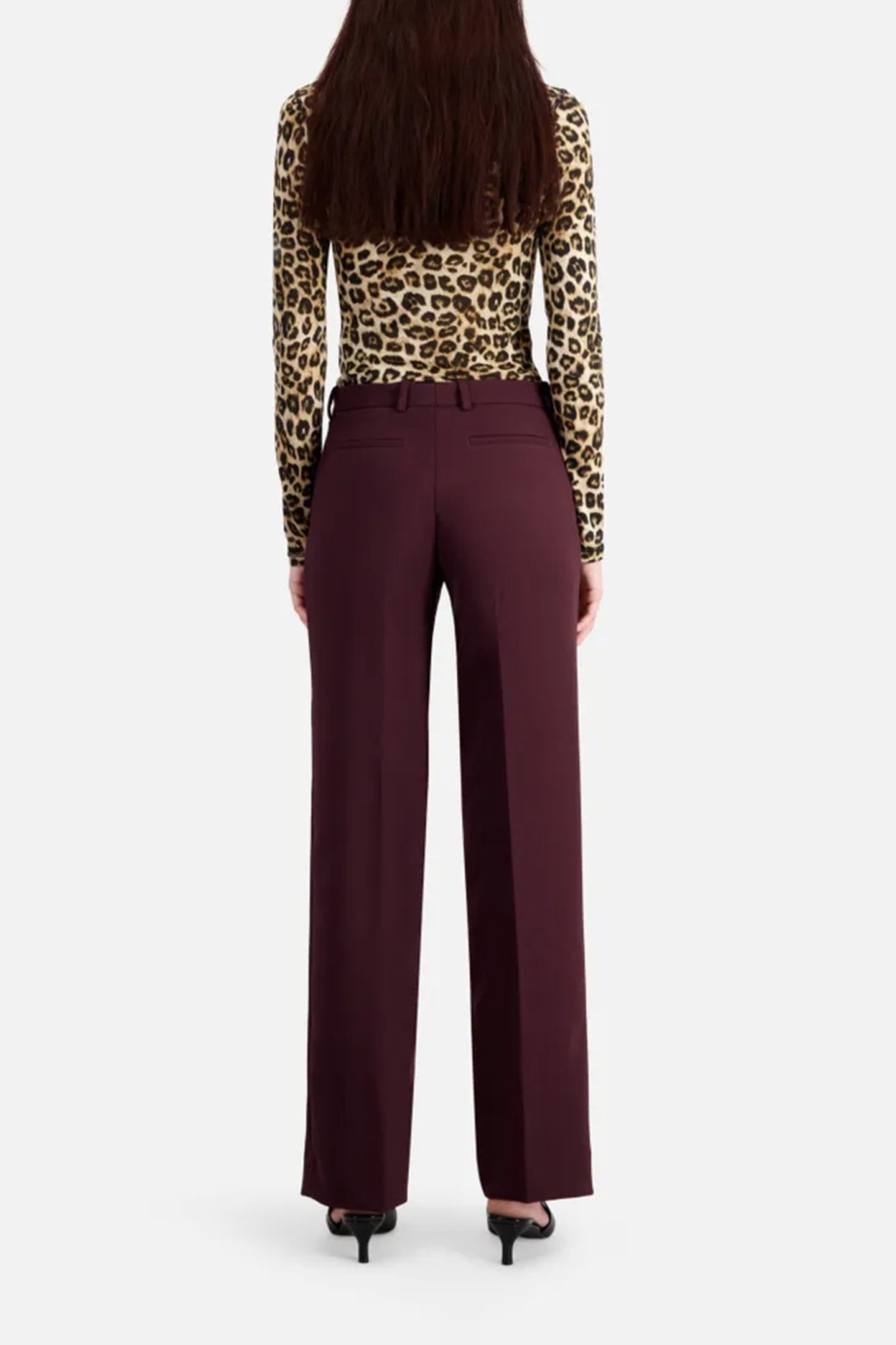 HIGH WAIST WIDE LEG SUIT PANTS BURGUNDY 2