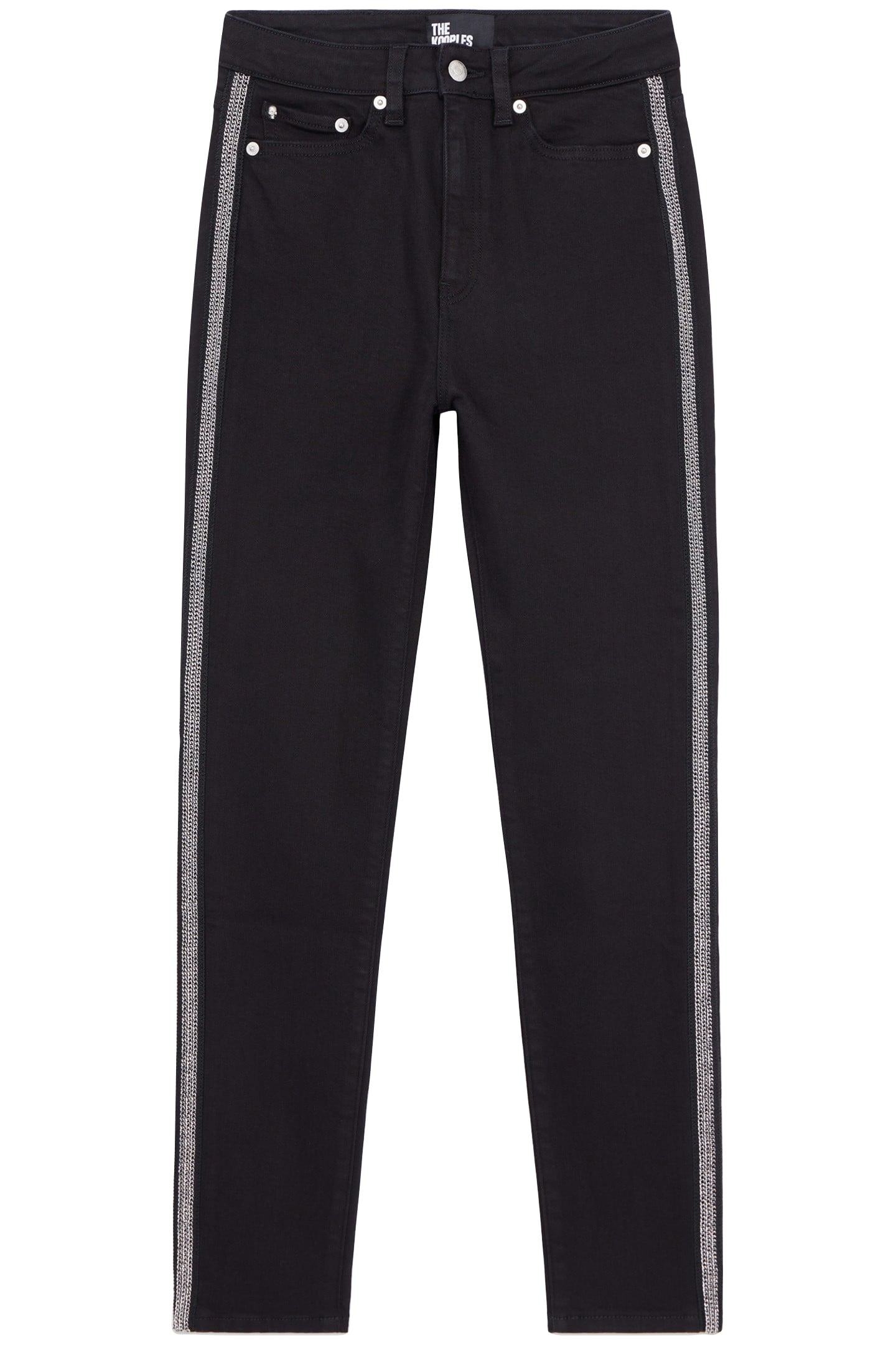 CHAIN JEANS WITH RIBBED STITCHING BLACK WASHED 1