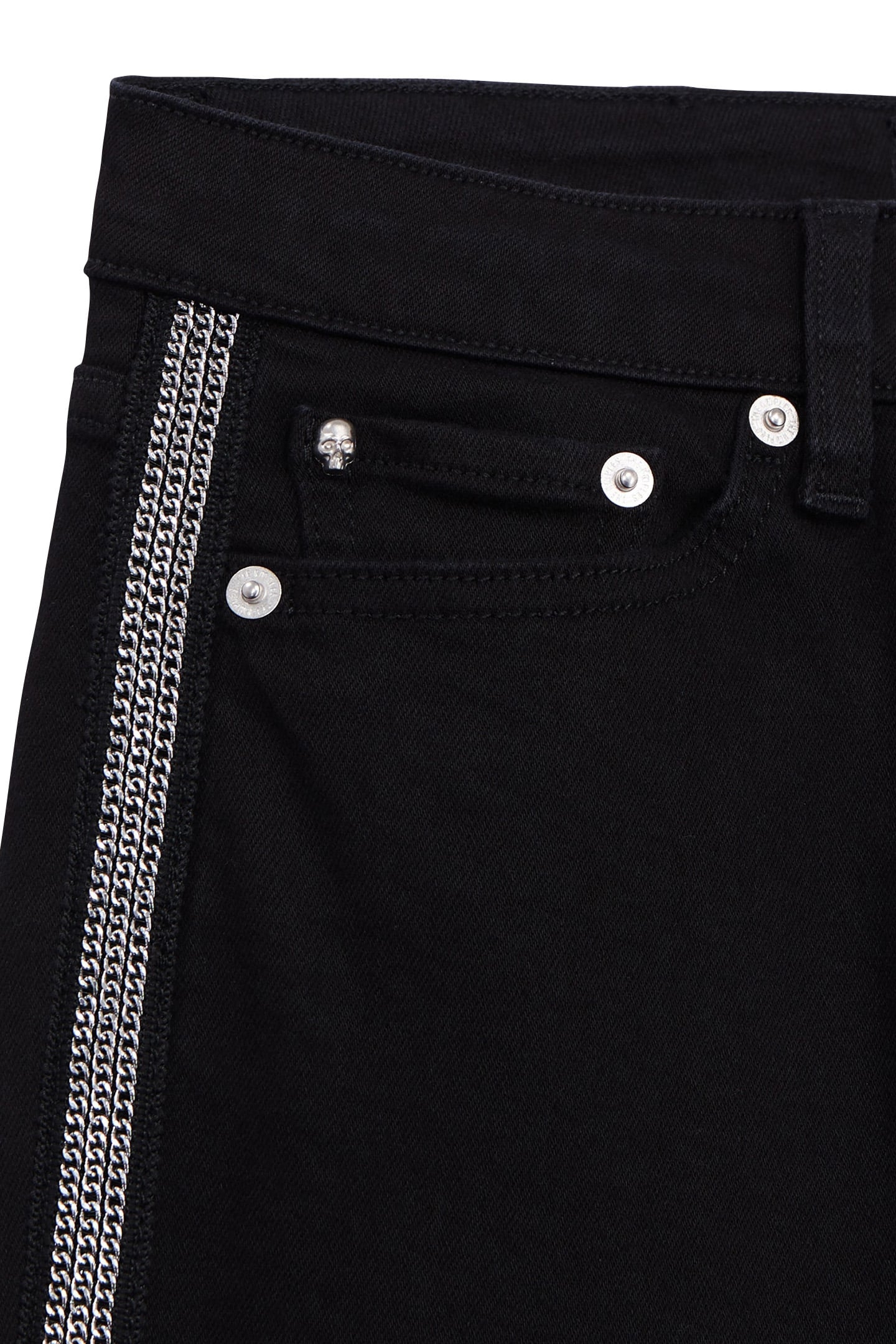 CHAIN JEANS WITH RIBBED STITCHING BLACK WASHED 2