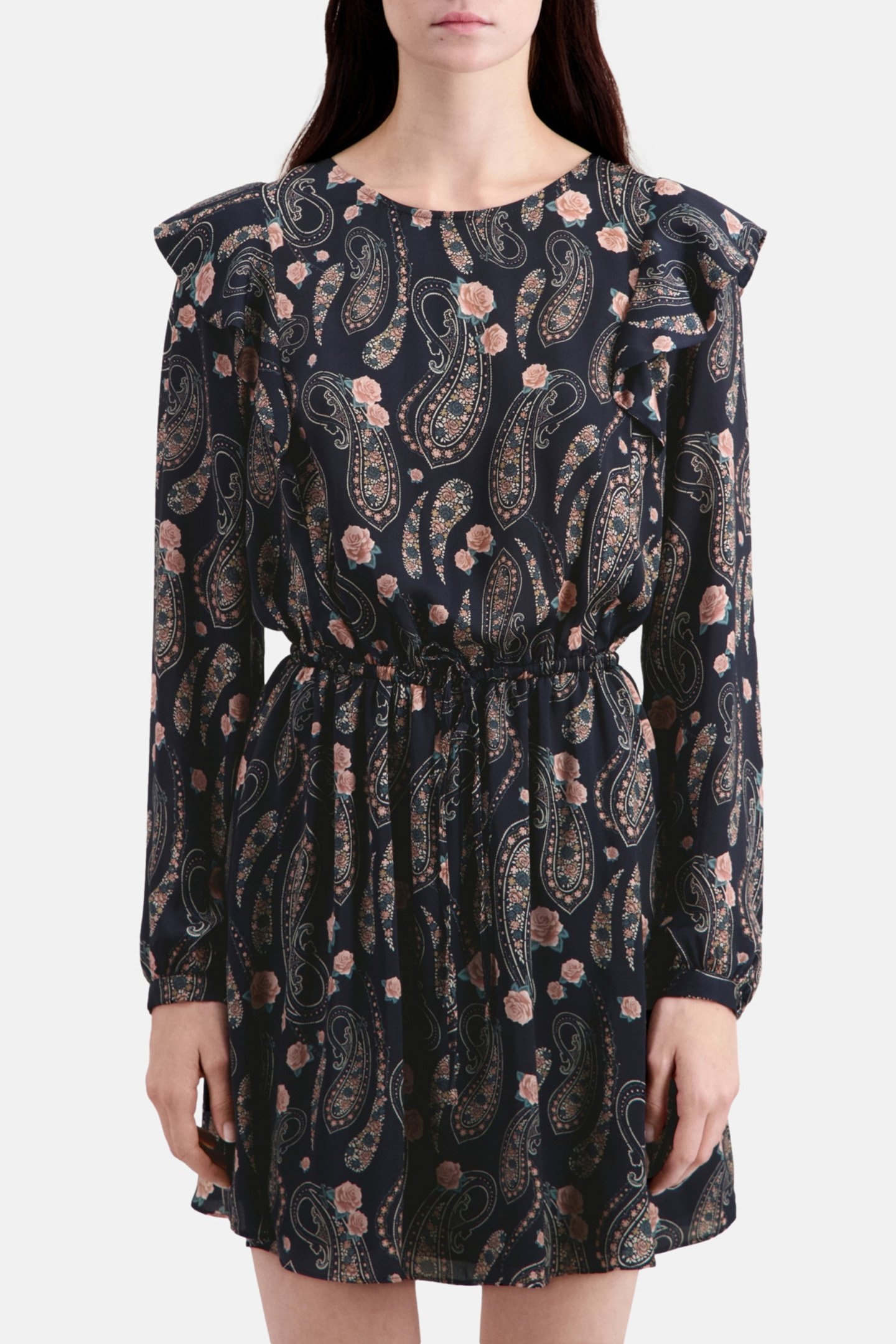 SHORT DRESS WITH LONG SLEEVES BLACK/PINK 1