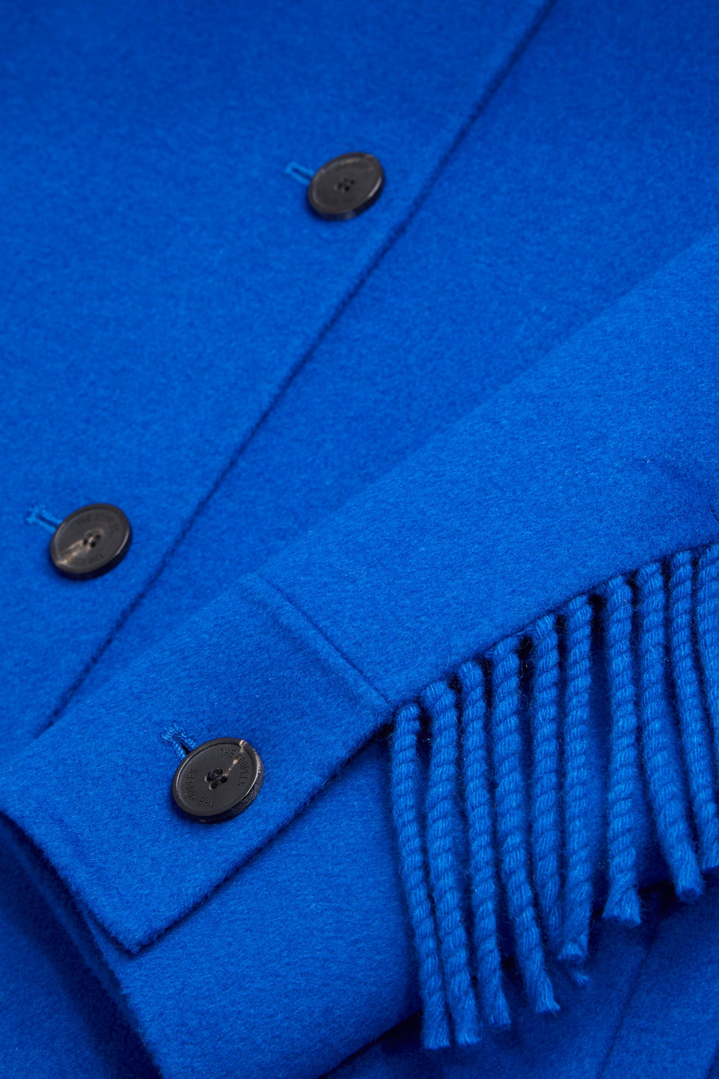 FRINGE DOUBLE FACE JACKET MEDIUM BLUE 5