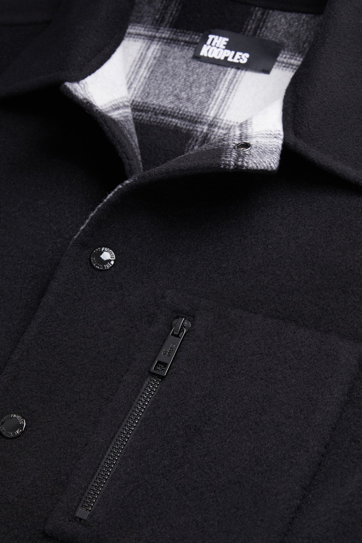 DOUBLE-SIDED WOOL JACKET WITH CHECKED INSIDE BLACK GREY 5