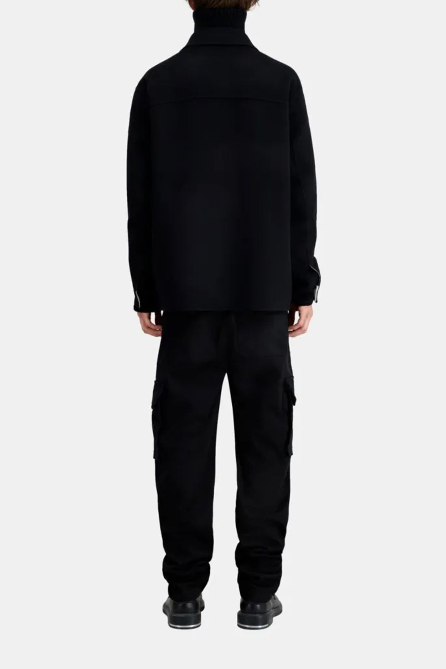 DOUBLE-SIDED WOOL JACKET WITH CHECKED INSIDE BLACK GREY 3