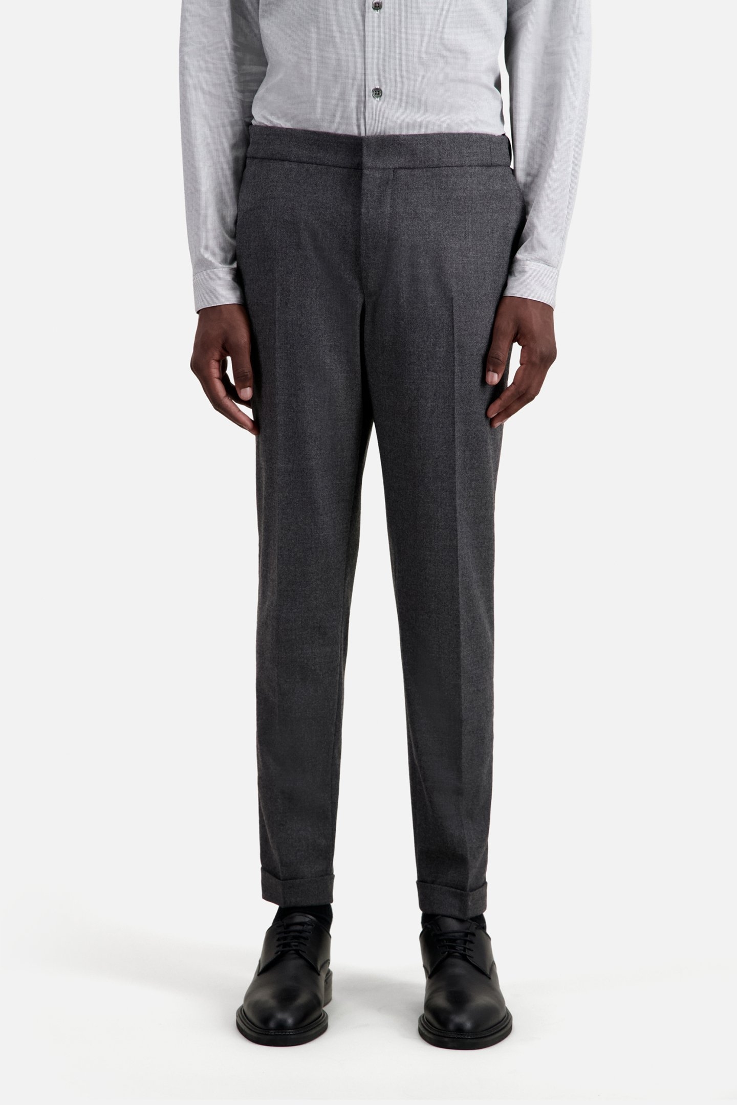 SEMI-ELASTIC FLANNEL SUIT TROUSERS GREY 1