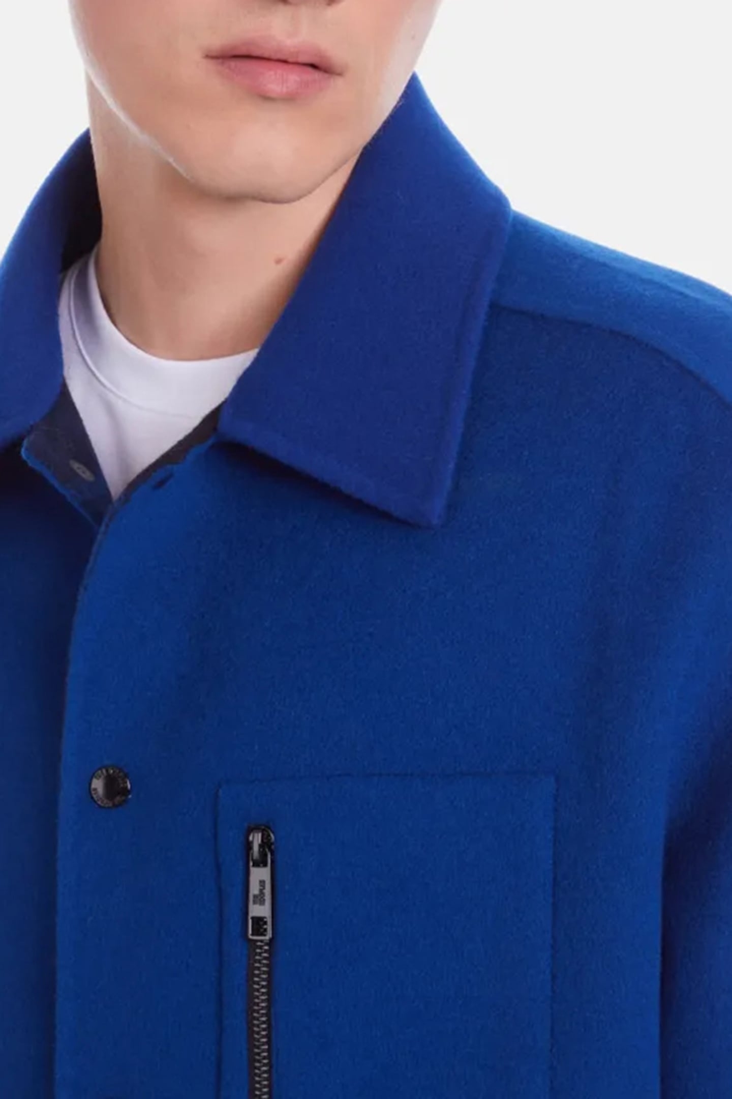 DOUBLE-SIDED WOOL JACKET WITH CHECKED INSIDE ROYAL BLUE-DARK 4