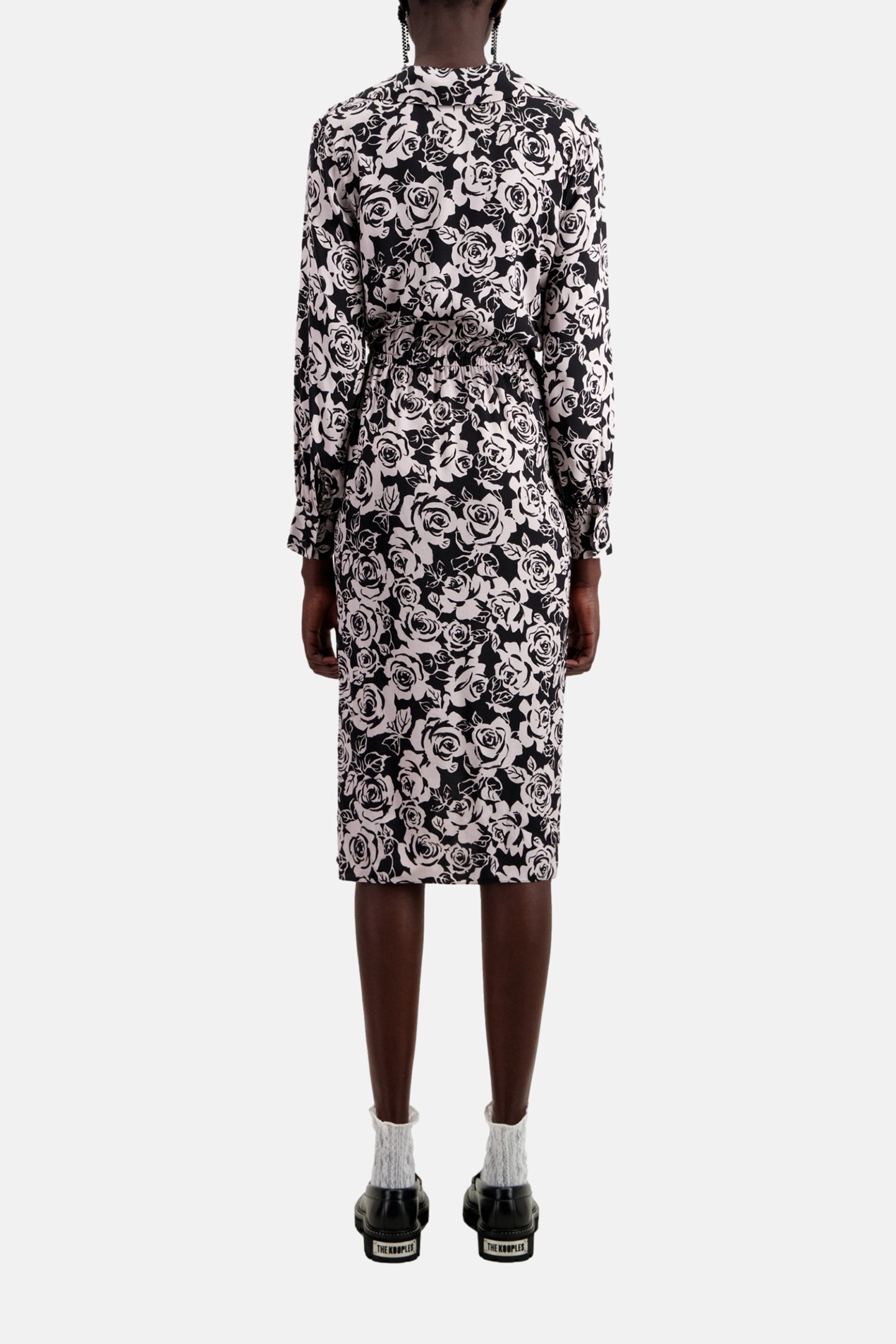 LONG DRESS WITH LONG SLEEVES BLACK/PINK 3