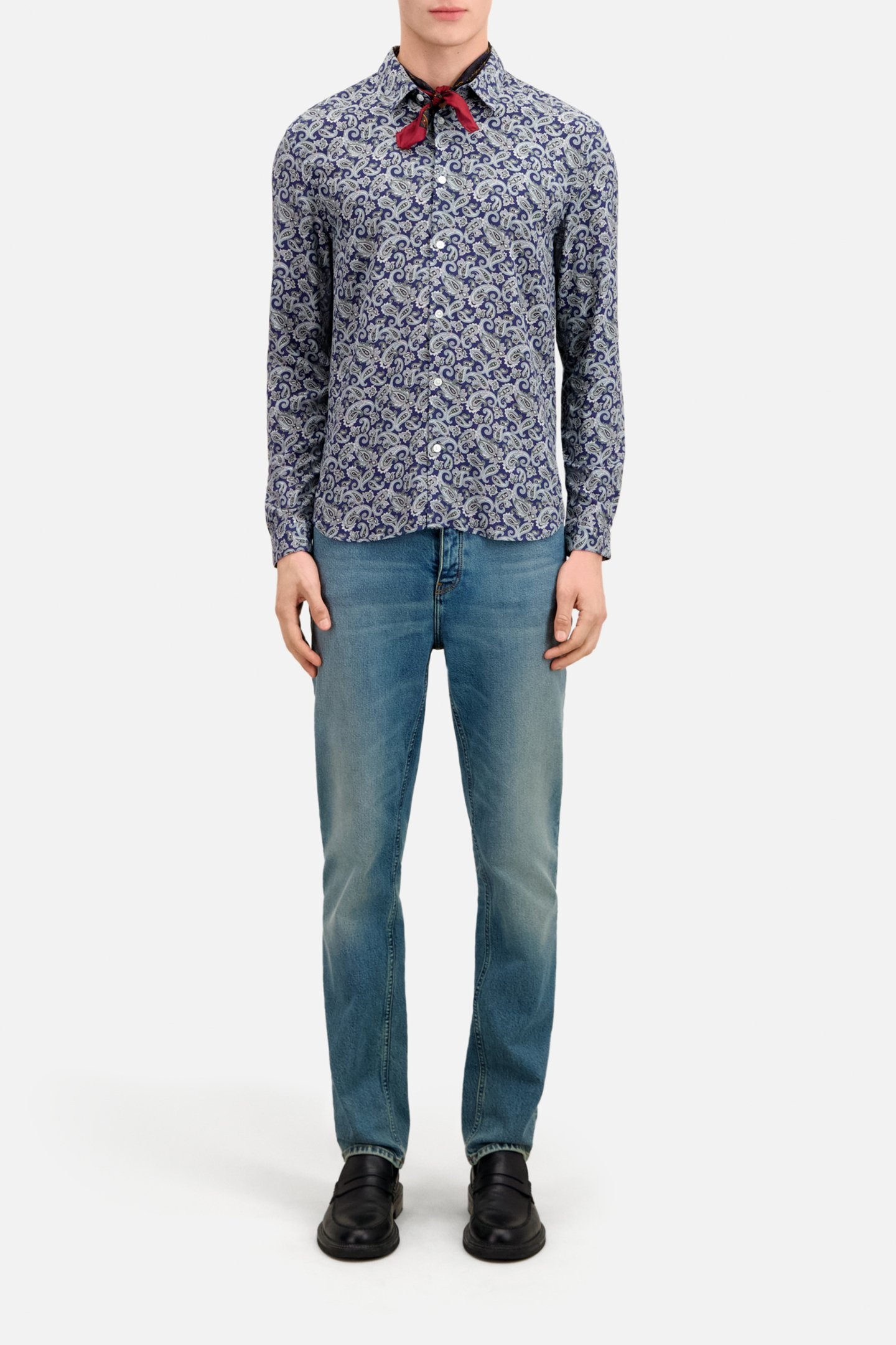 LONG SLEEVE SHIRT WITH CLASSIC COLLAR NAVY/BLUE 2