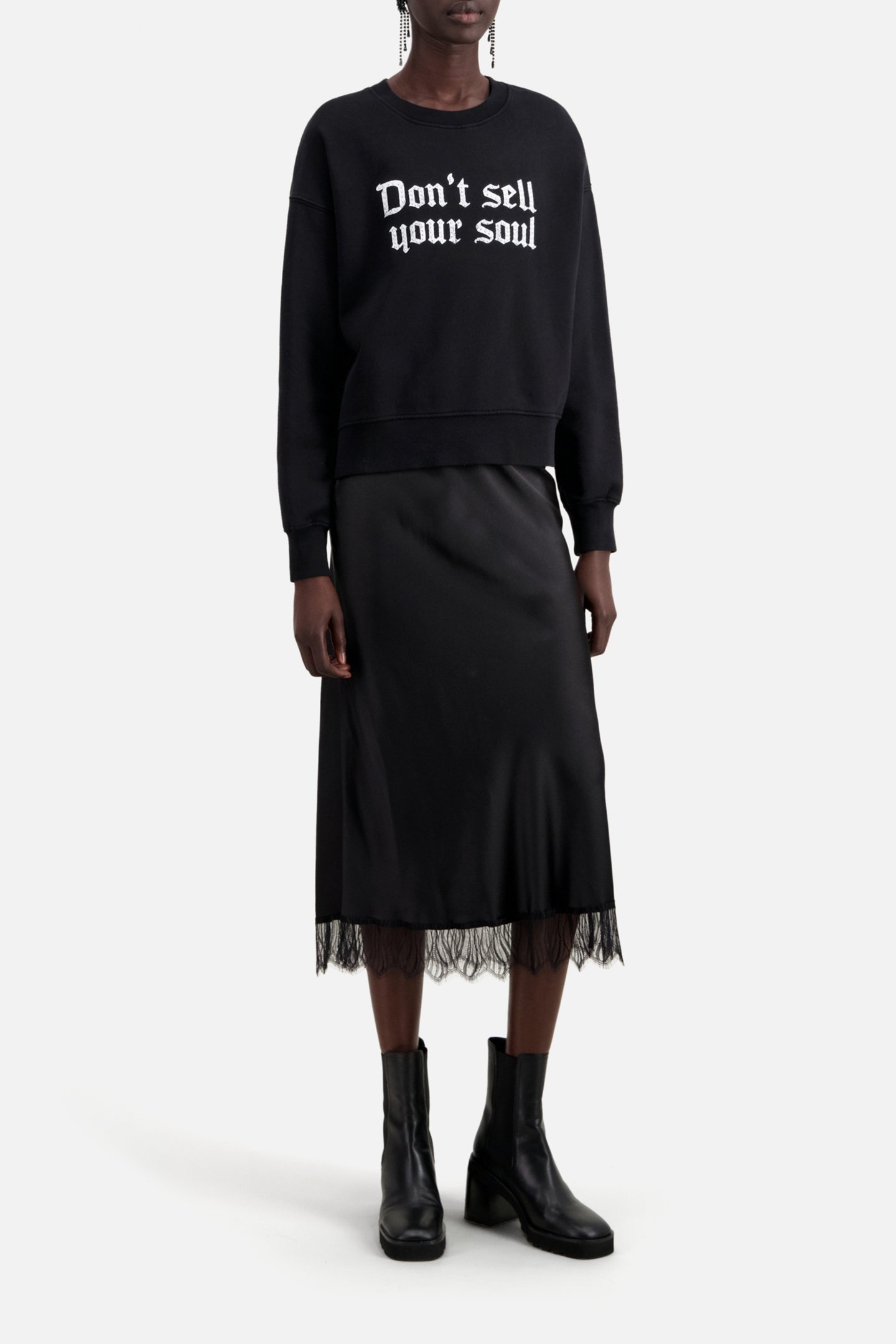 SWEAT AVEC PRINT DEVANT DON T SELL YOUR SOUL BLACK 5