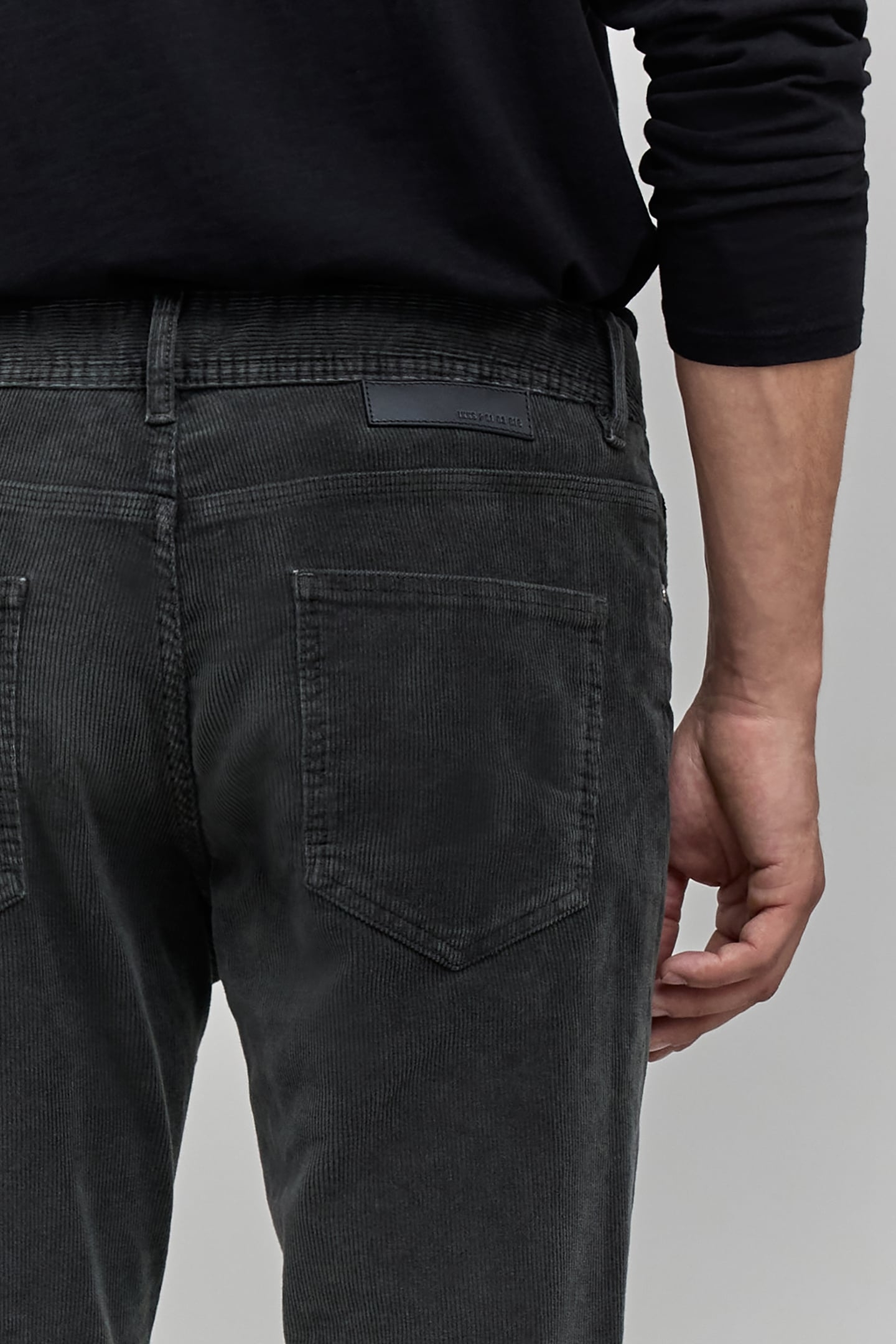 SLIM BITUMEN CORDUROY PANTS 5