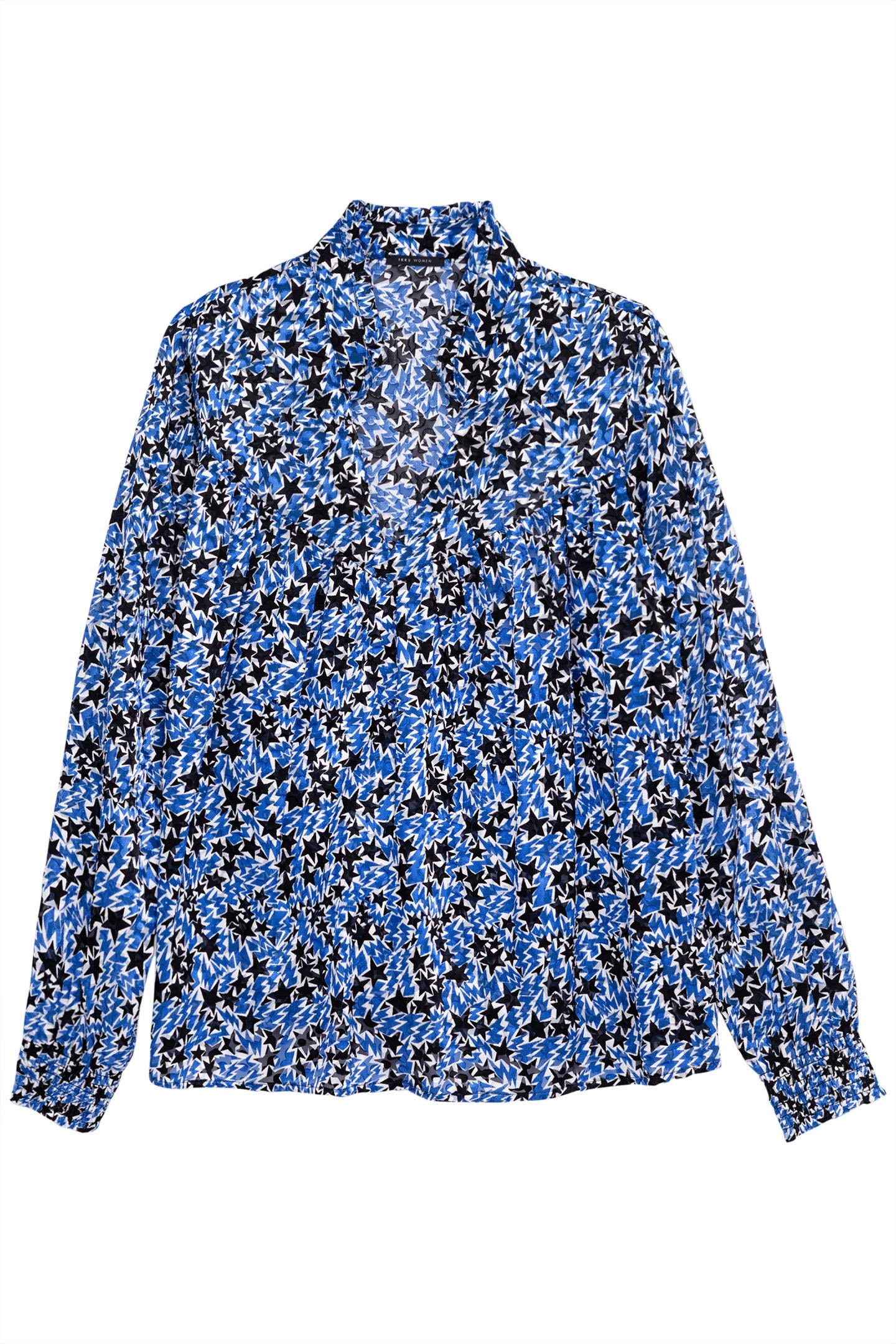 ELECTRIC BLUE STAR AND LIGHTNING PRINT BLOUSE 4