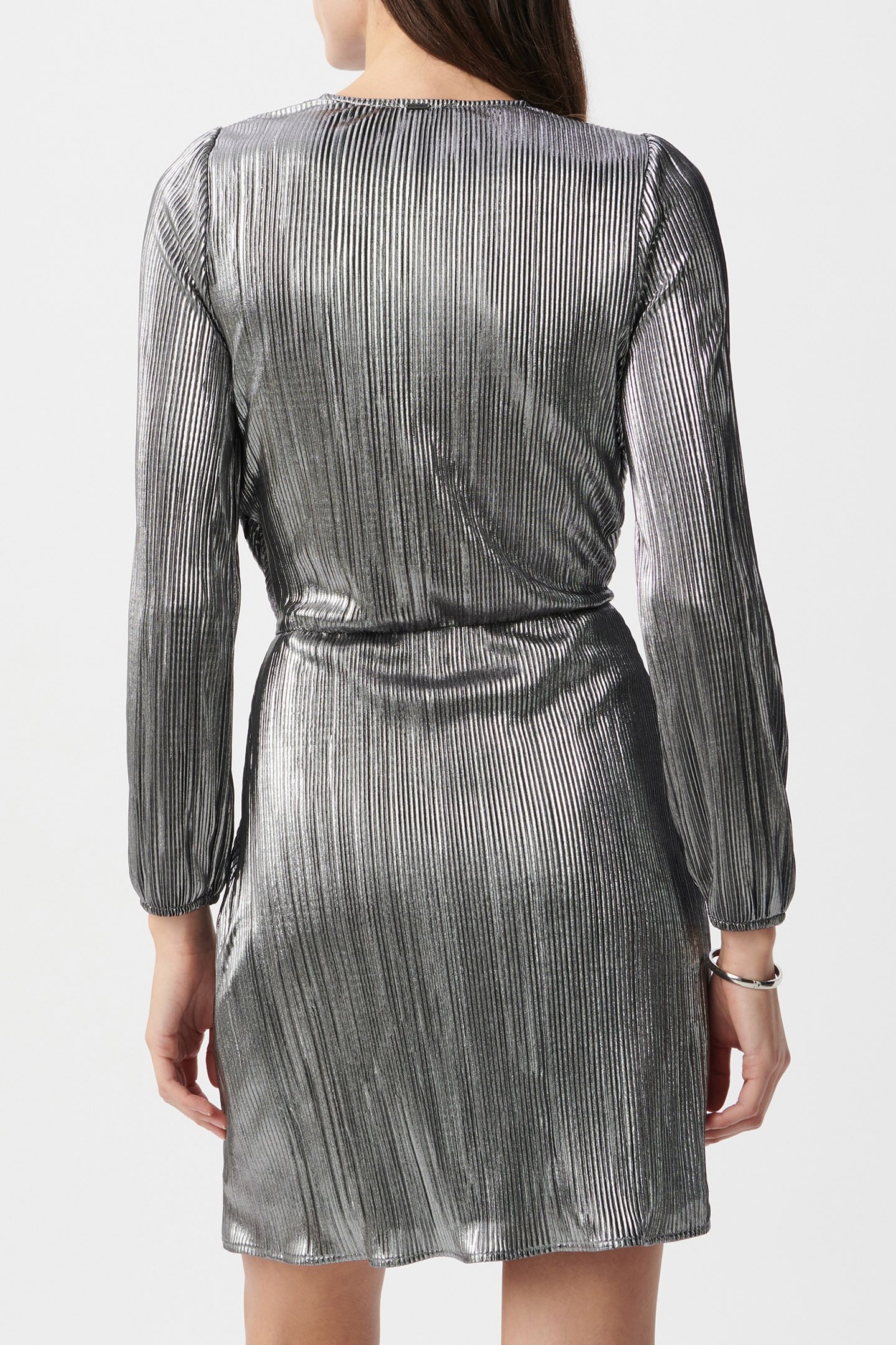 BLACK METALLIC PLEATED DRESS 2