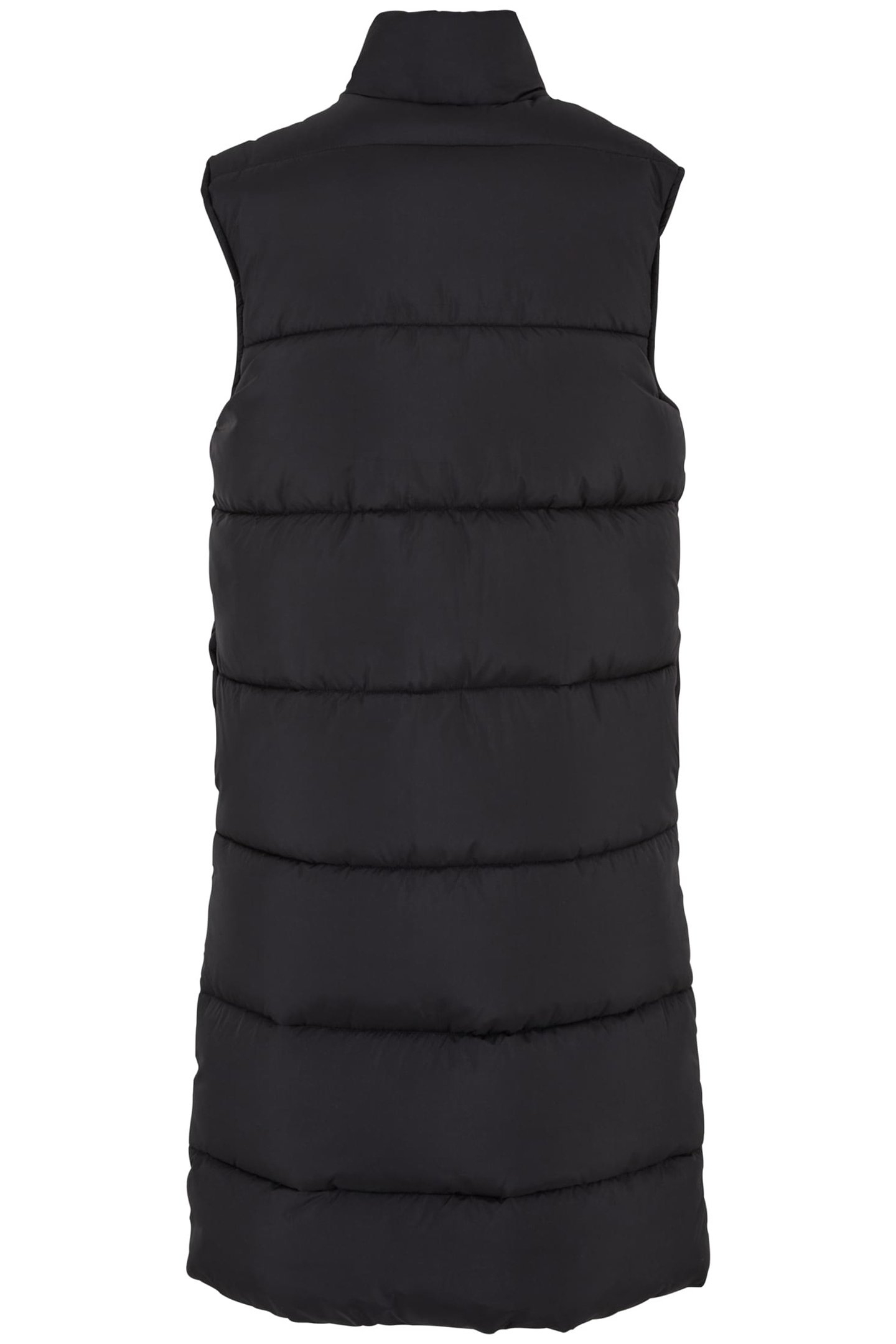 LADIES LONG PUFFER VEST BLACK 2