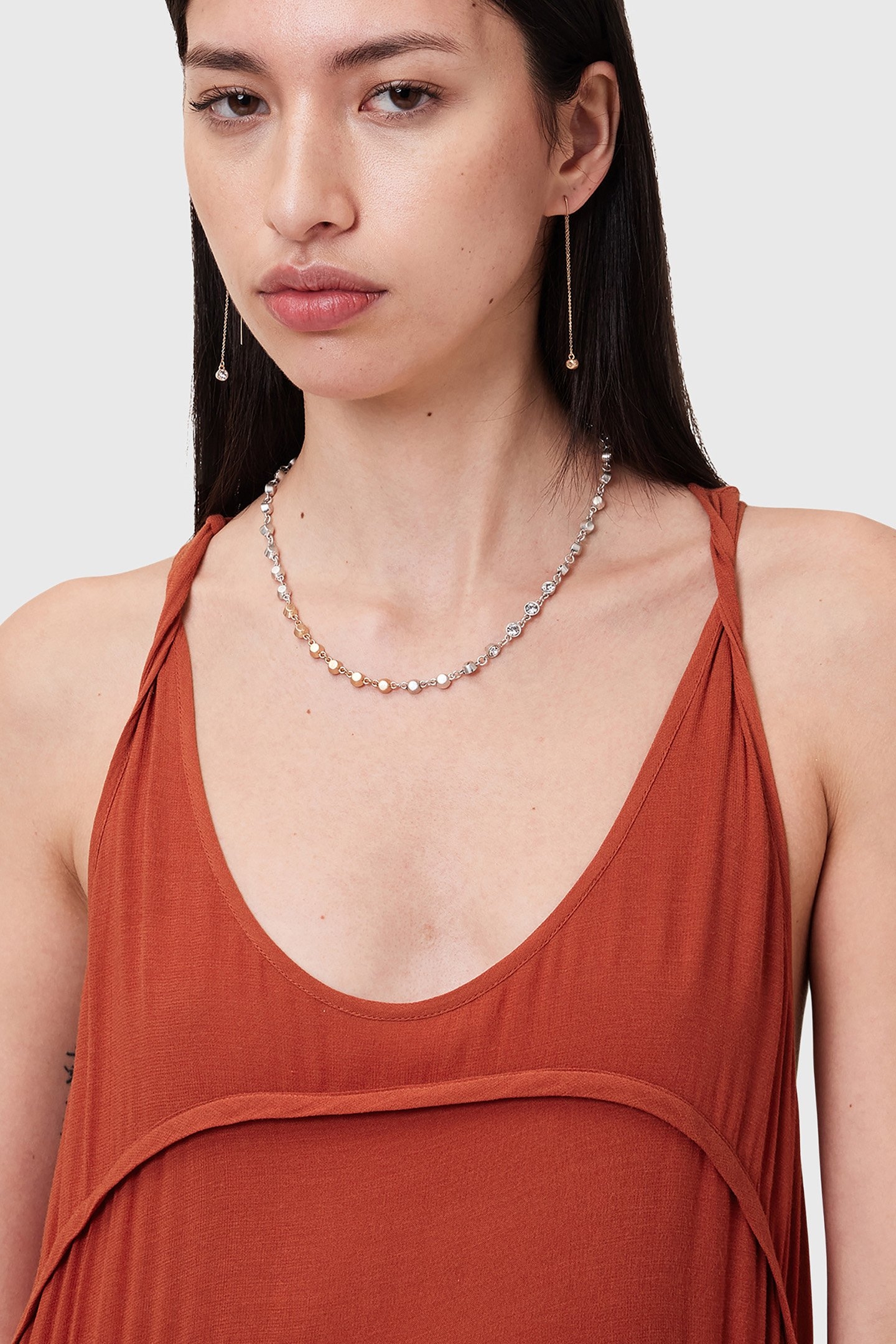 CAVARLY DRESS BURNT BRICK RED 8