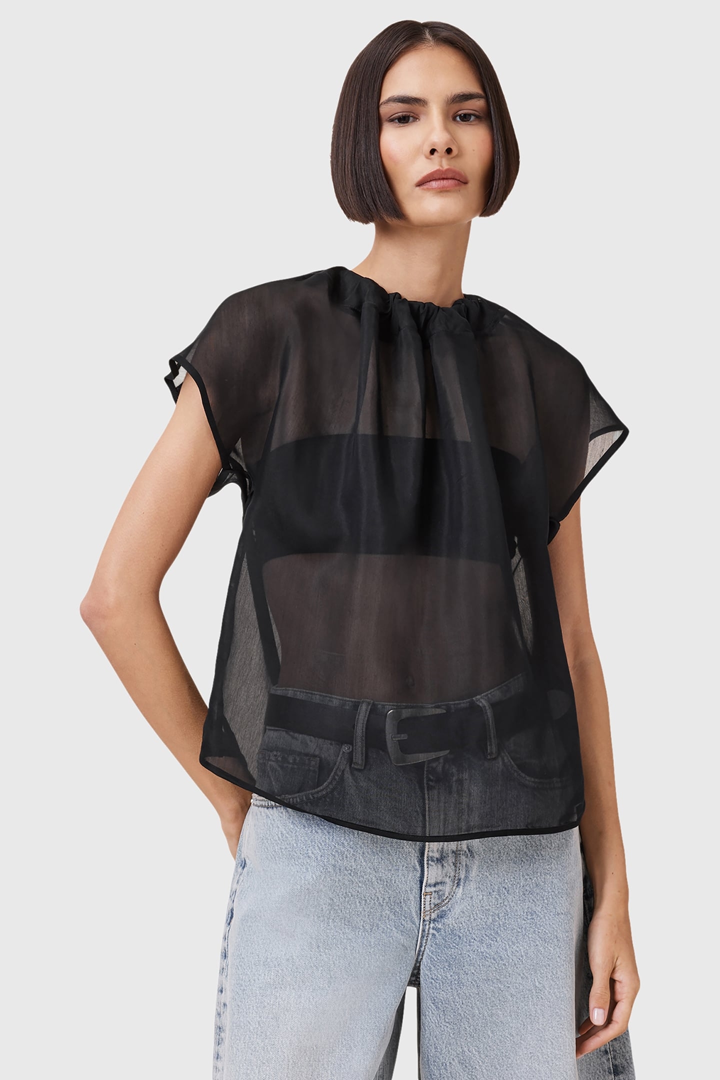 TRISHA SHEER TOP BLACK 1