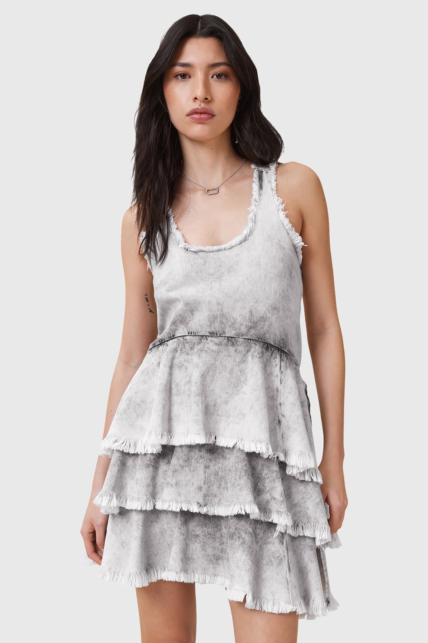 CAVARLY MINI DRESS DENIM GREY 1