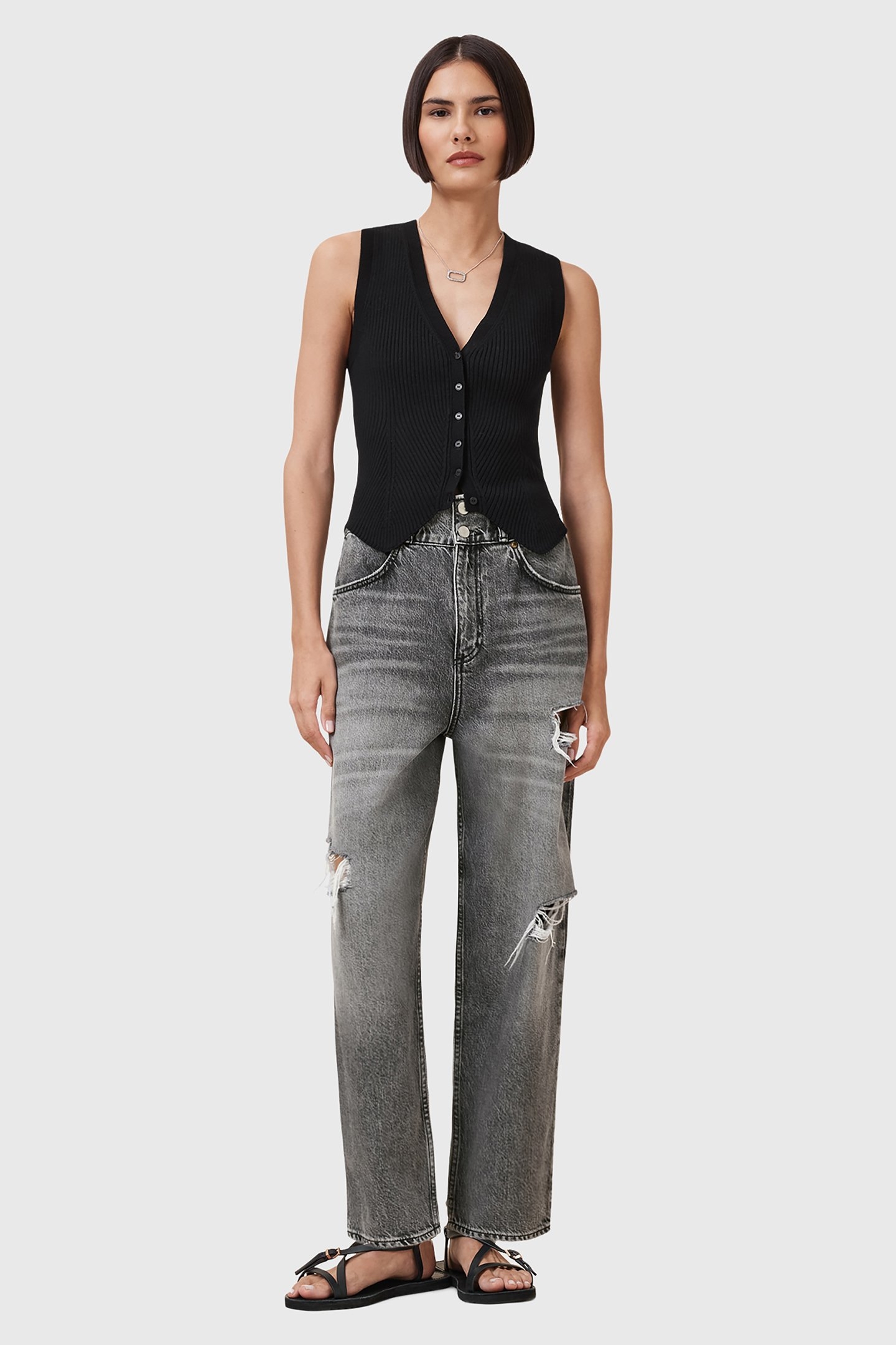 DAISY TAPERED JEAN WASHED GREY 3