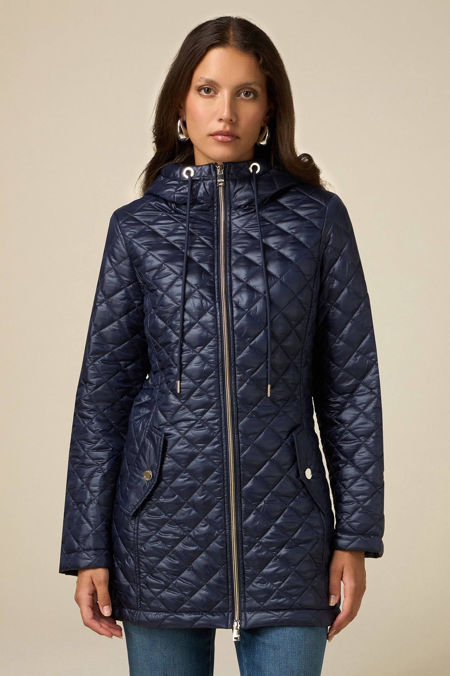 LIGHTWEIGHT MIDI DOWN JACKET BLUE 1