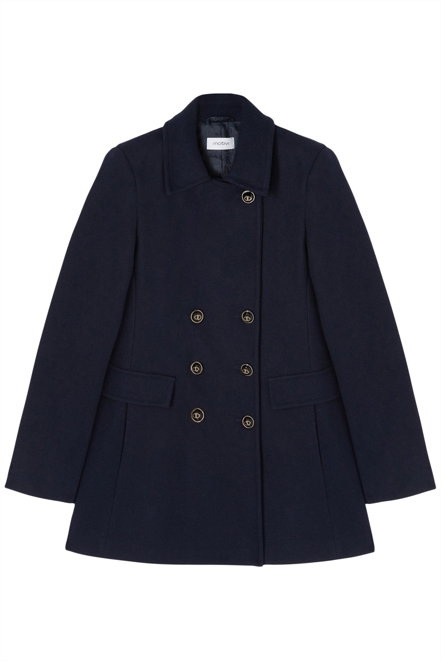 WOOL BLEND DOUBLE-BREASTED COAT BLUE 4