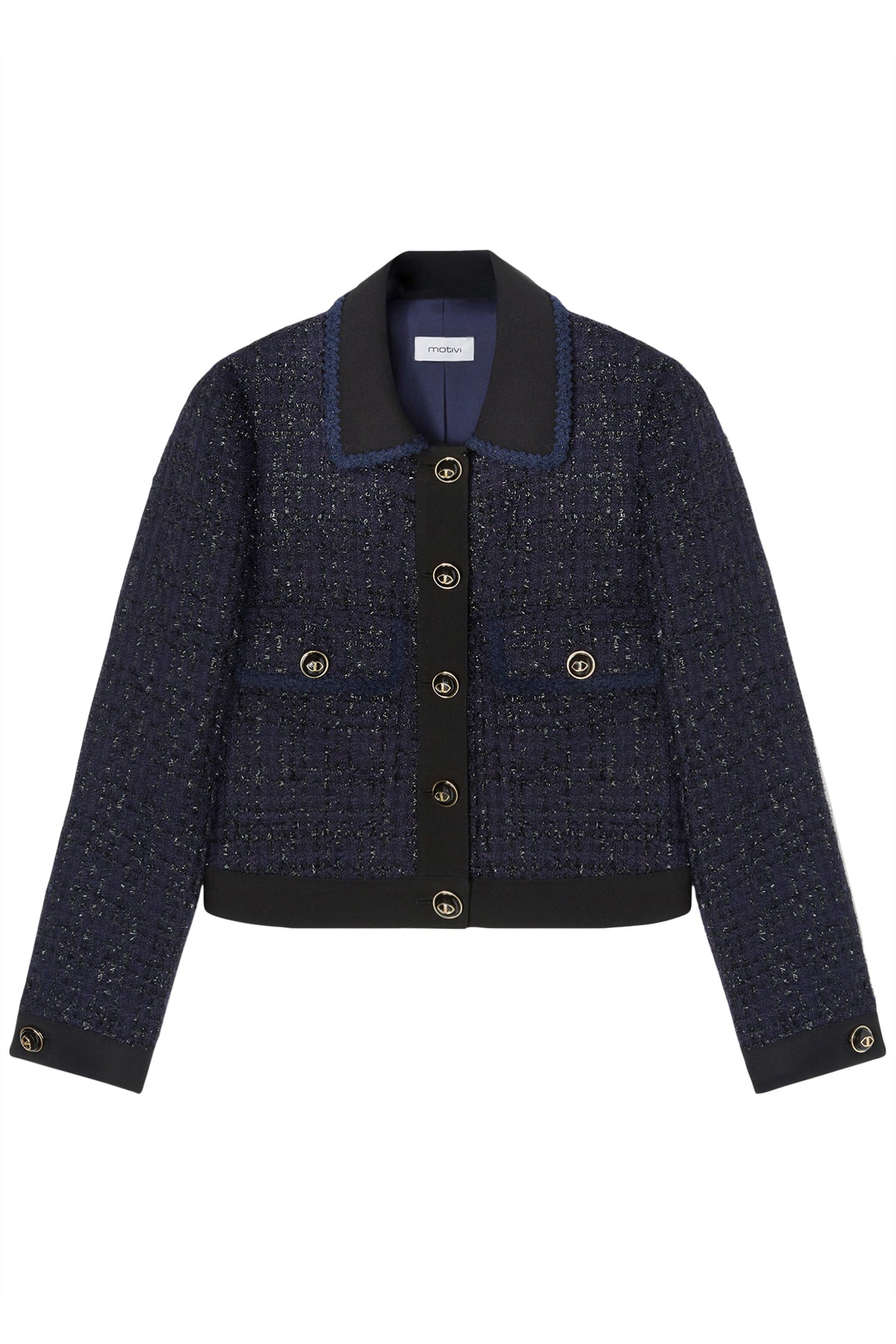 TWEED JACKET WITH COLLAR BLUE 3