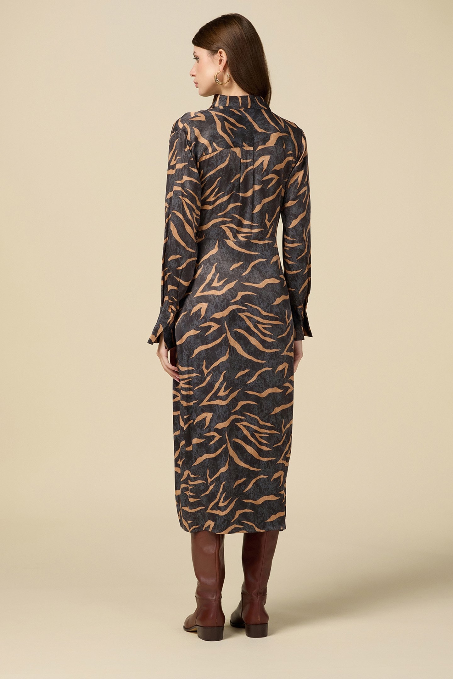 WRAP MIDI DRESS GREY 2