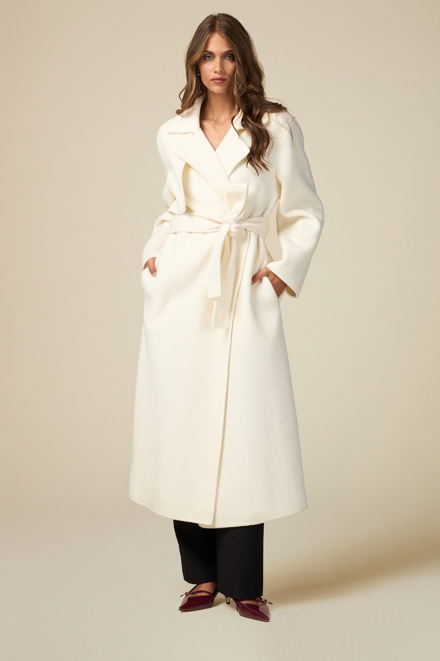 LONG WOOL BLEND COAT WHITE 1