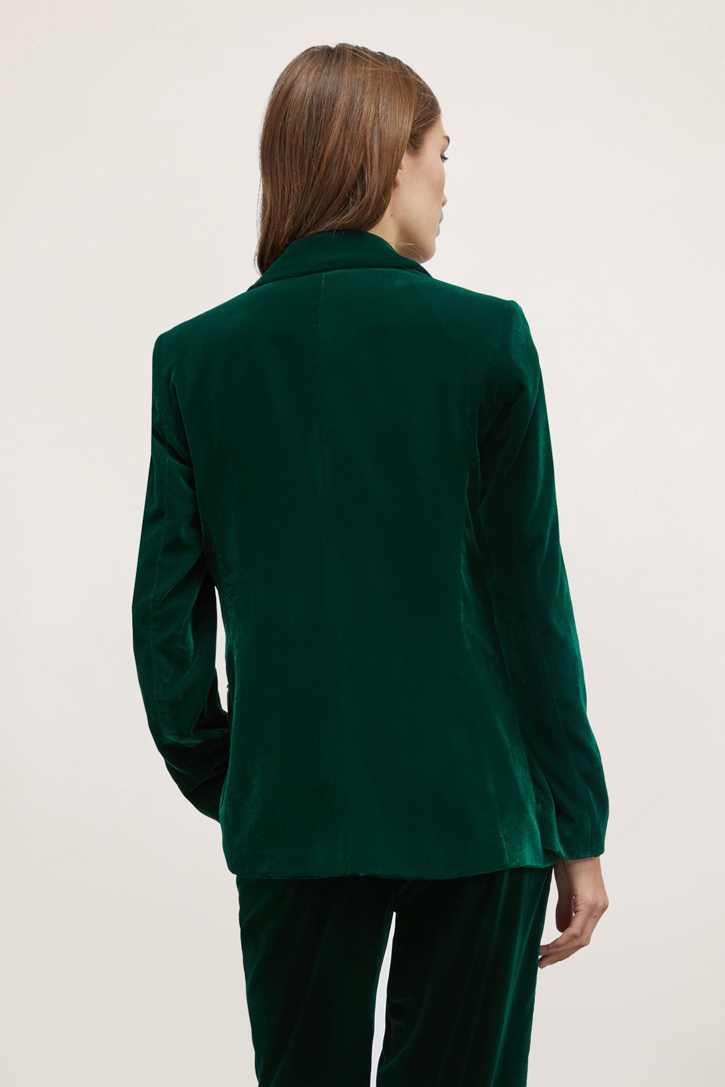 SMOOTH VELVET BLAZER JACKET GREEN 2