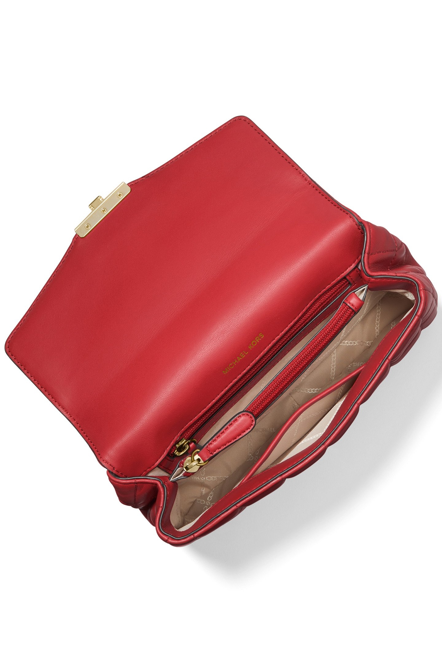 PADDED CHAIN SHOULDER BAG IN RED 4